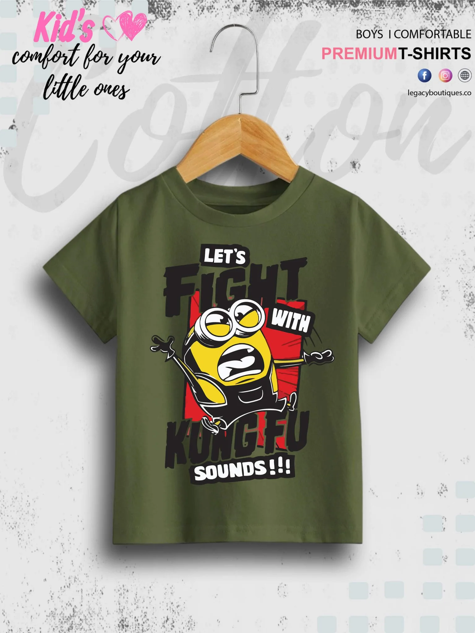 Kevin The Minions Lets Fight With Kung Fu Sounds Printed Kids Boys Tee In Cheapest Price Only In BD - Image 4