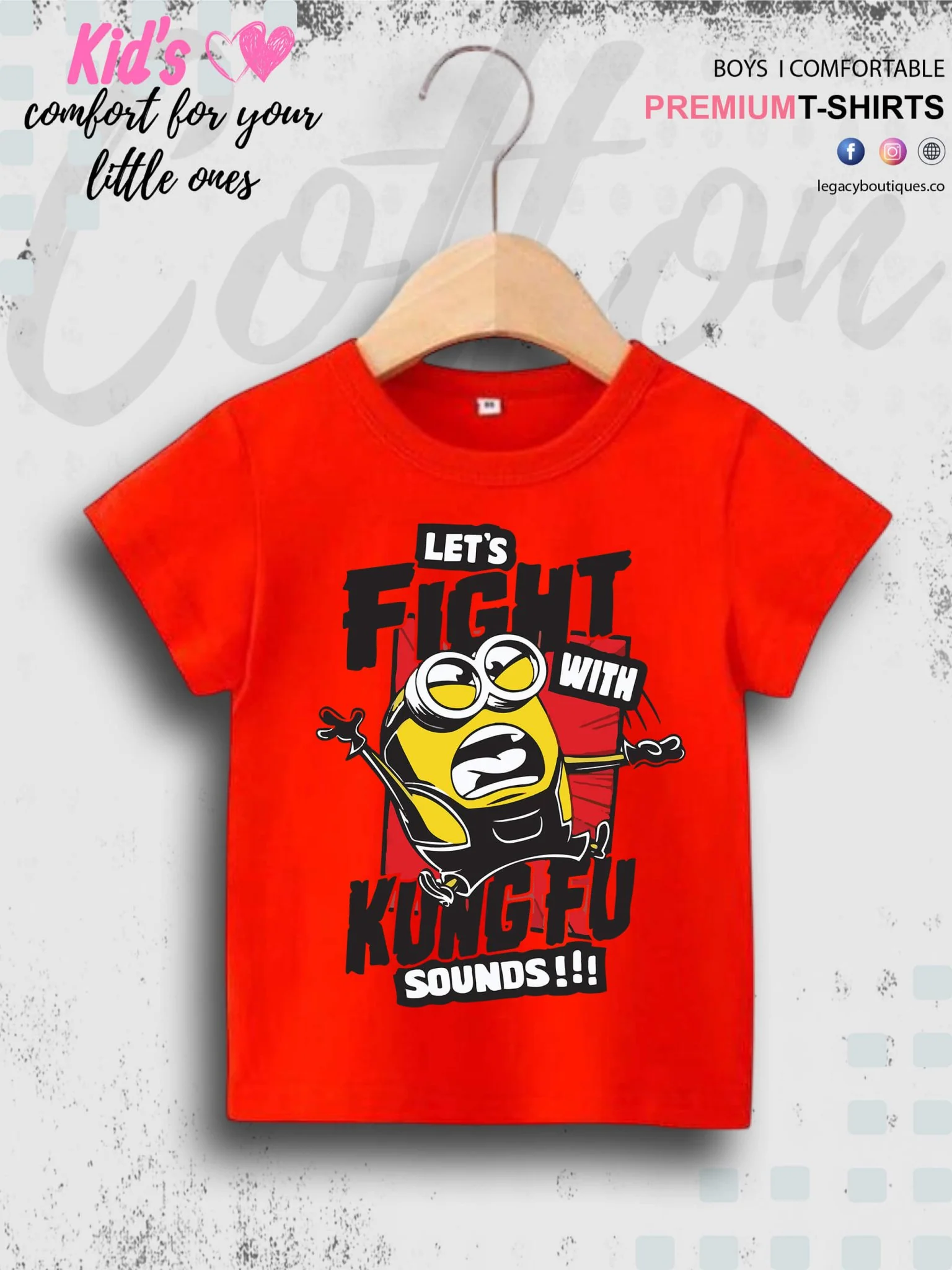 Kevin The Minions Lets Fight With Kung Fu Sounds Printed Kids Boys Tee In Cheapest Price Only In BD - Image 6