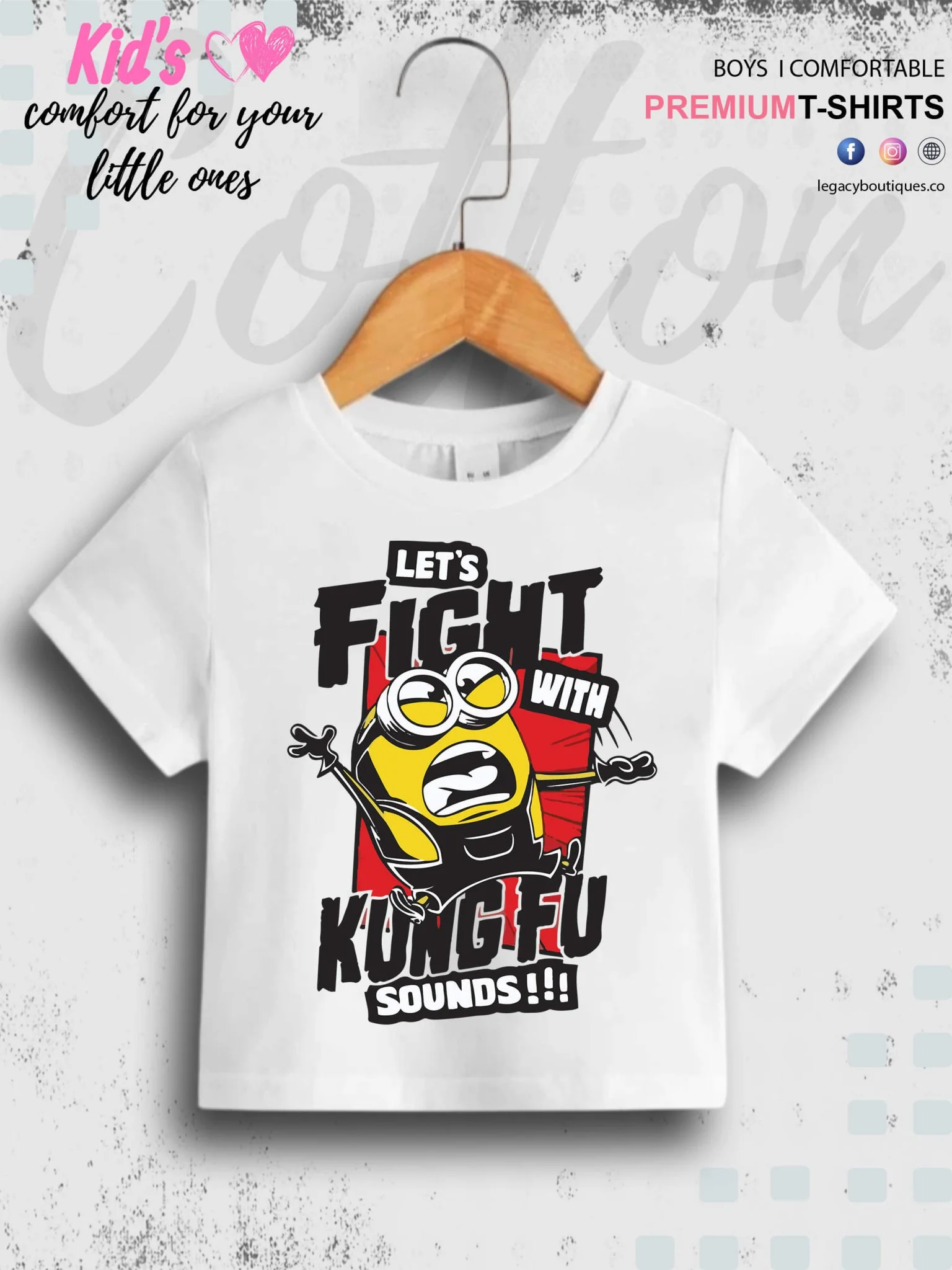 Kevin The Minions Lets Fight With Kung Fu Sounds Printed Kids Boys Tee In Cheapest Price Only In BD - Image 7