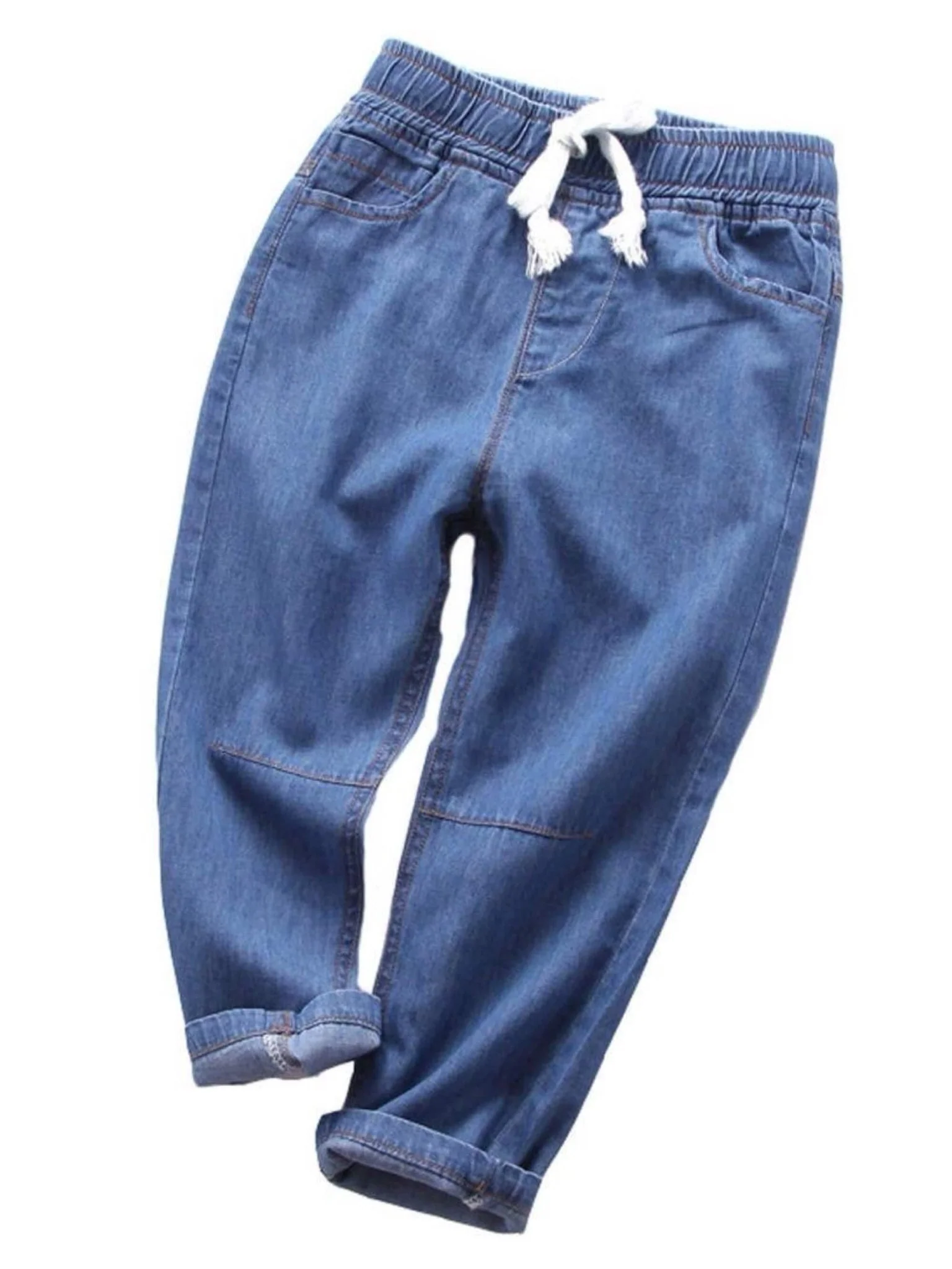 Kids denim full pants elastic waist