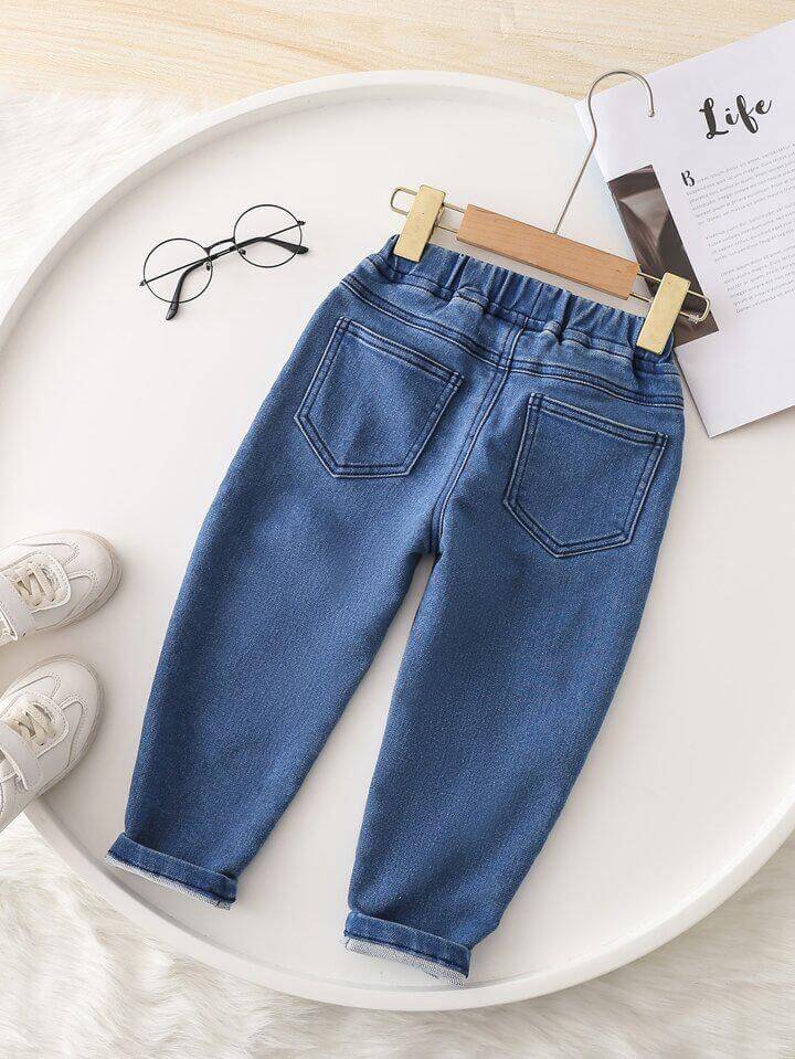 Kids denim full pants elastic waist - Image 2