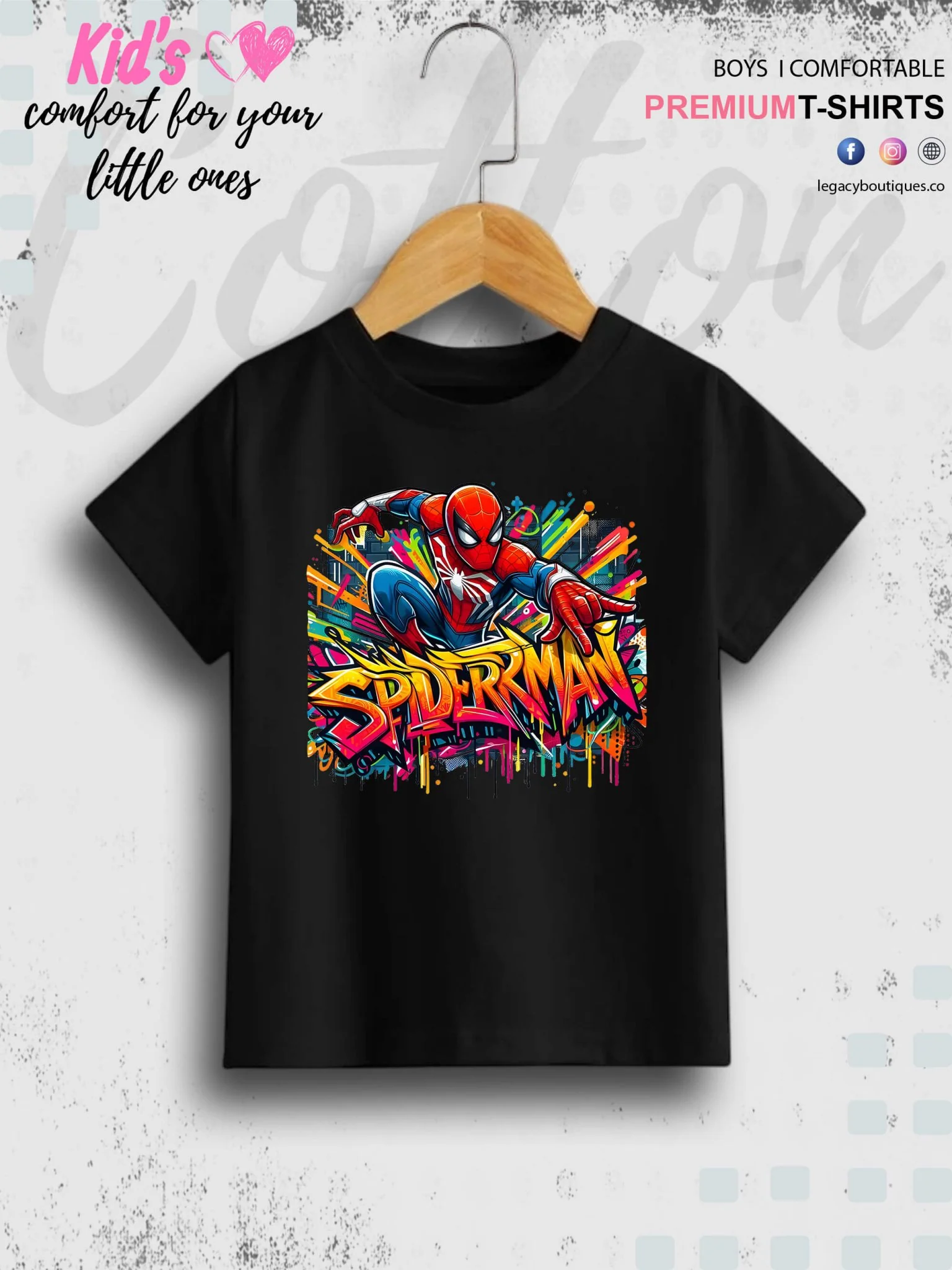 Kids Favorite Friendly Spiderman Casual T-Shirt In Cheapest Price Only In Dhaka