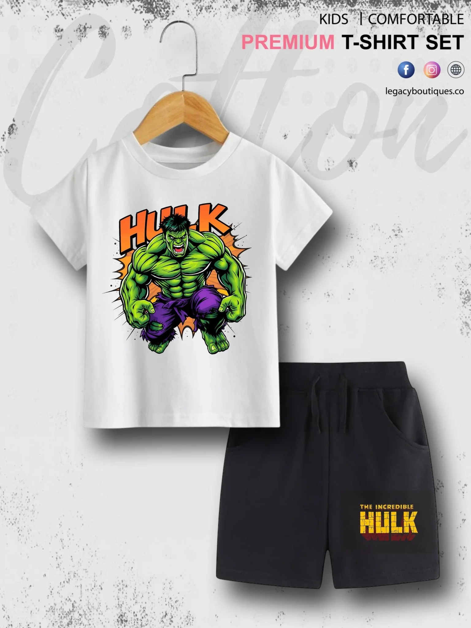 Kids Hulk Printed Pure Cotton T-shirt