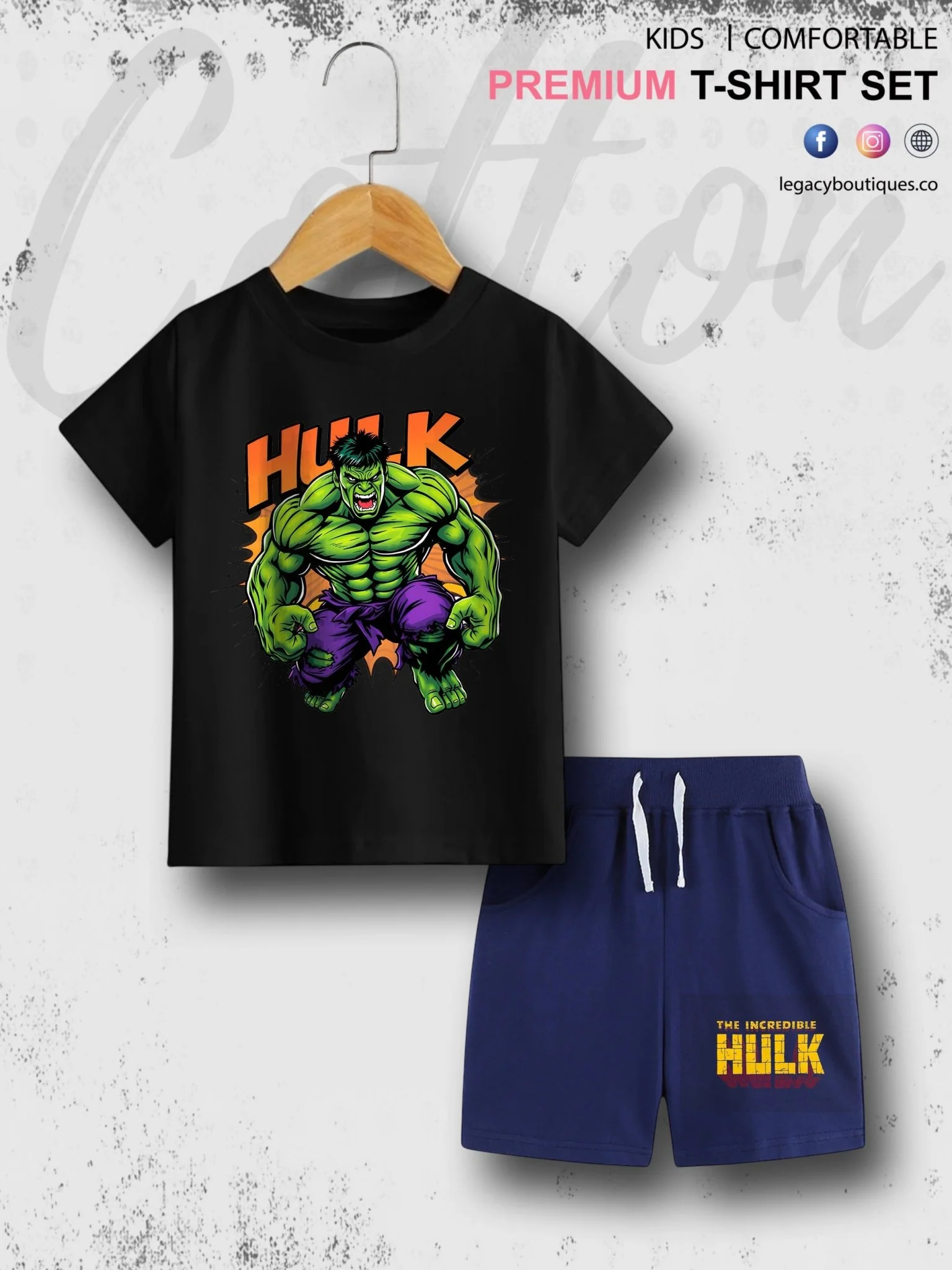 Kids Hulk Printed Pure Cotton T-shirt - Image 2