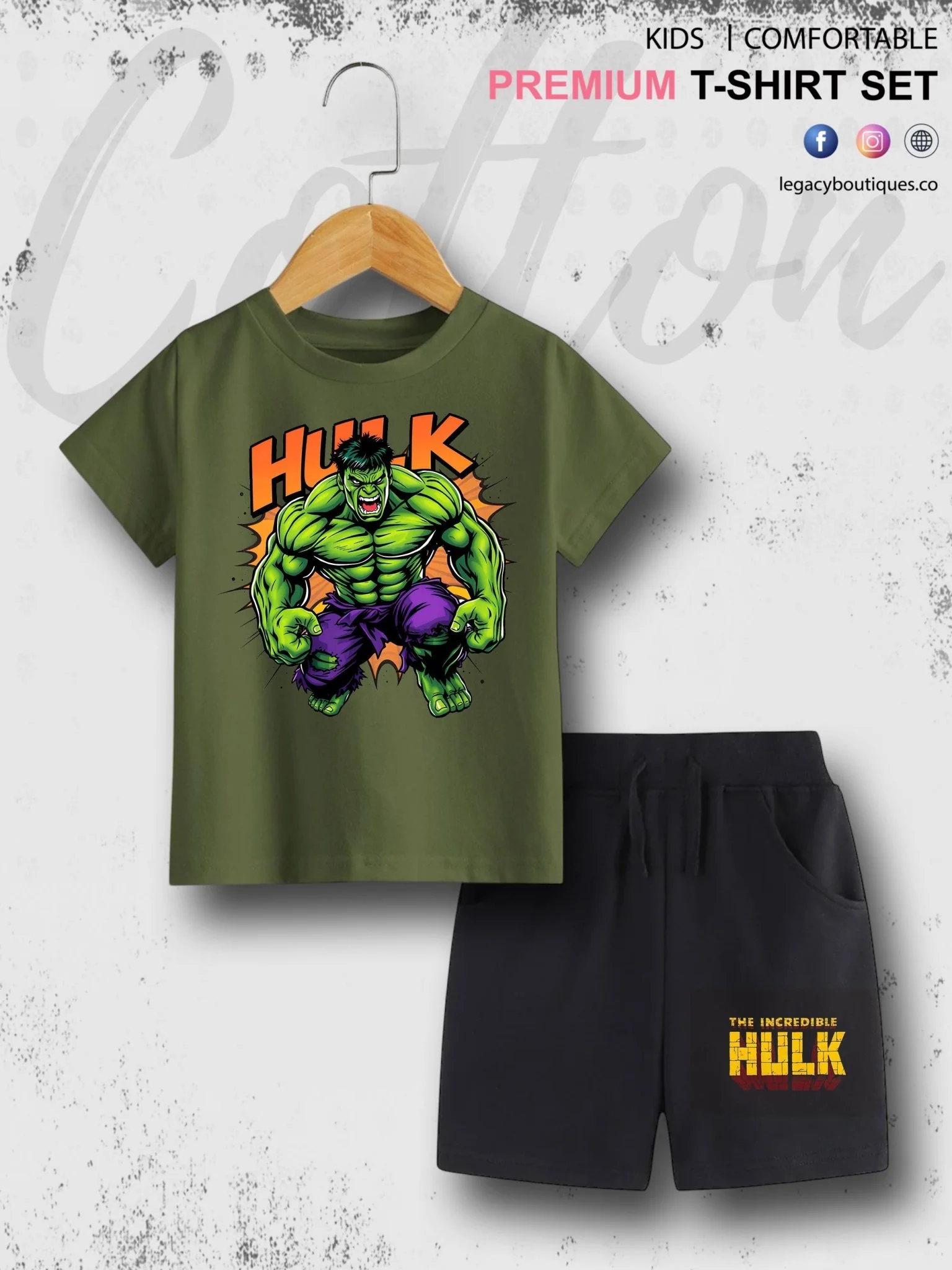 Kids Hulk Printed Pure Cotton T-shirt - Image 3