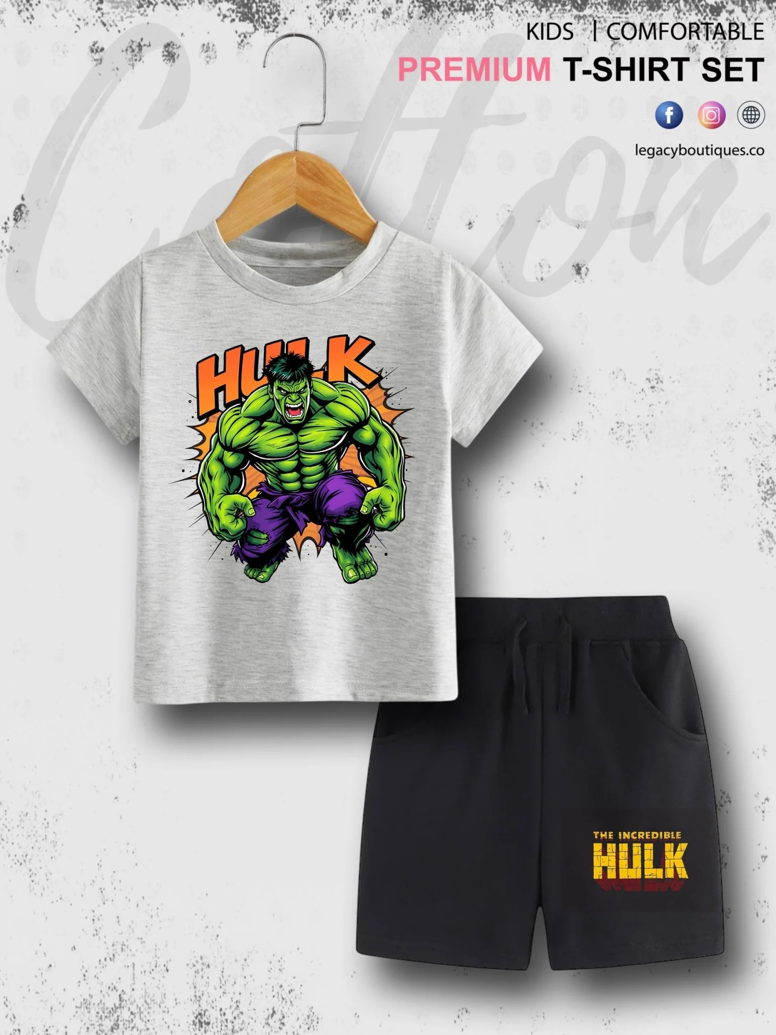 Kids Hulk Printed Pure Cotton T-shirt - Image 5