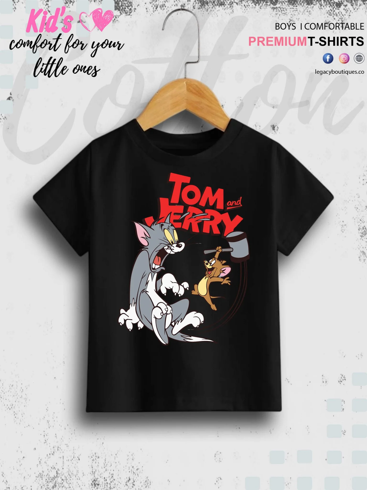 Kids Tom And Jerry Print 1 To 11 Year Boys Summer Time T-Shirt In Cheapest Price Only In Chittagong