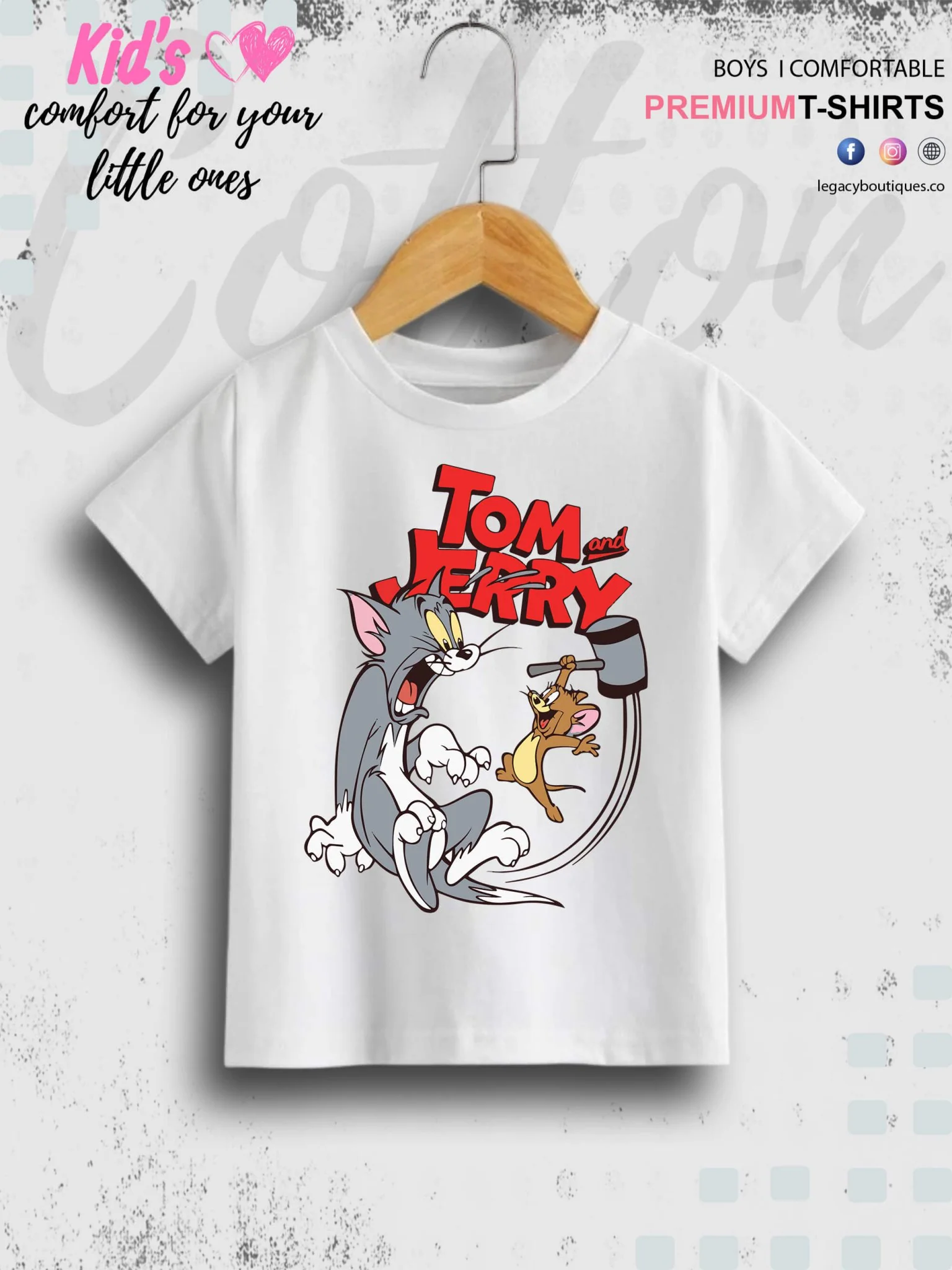 Kids Tom And Jerry Print 1 To 11 Year Boys Summer Time T-Shirt In Cheapest Price Only In Chittagong - Image 3