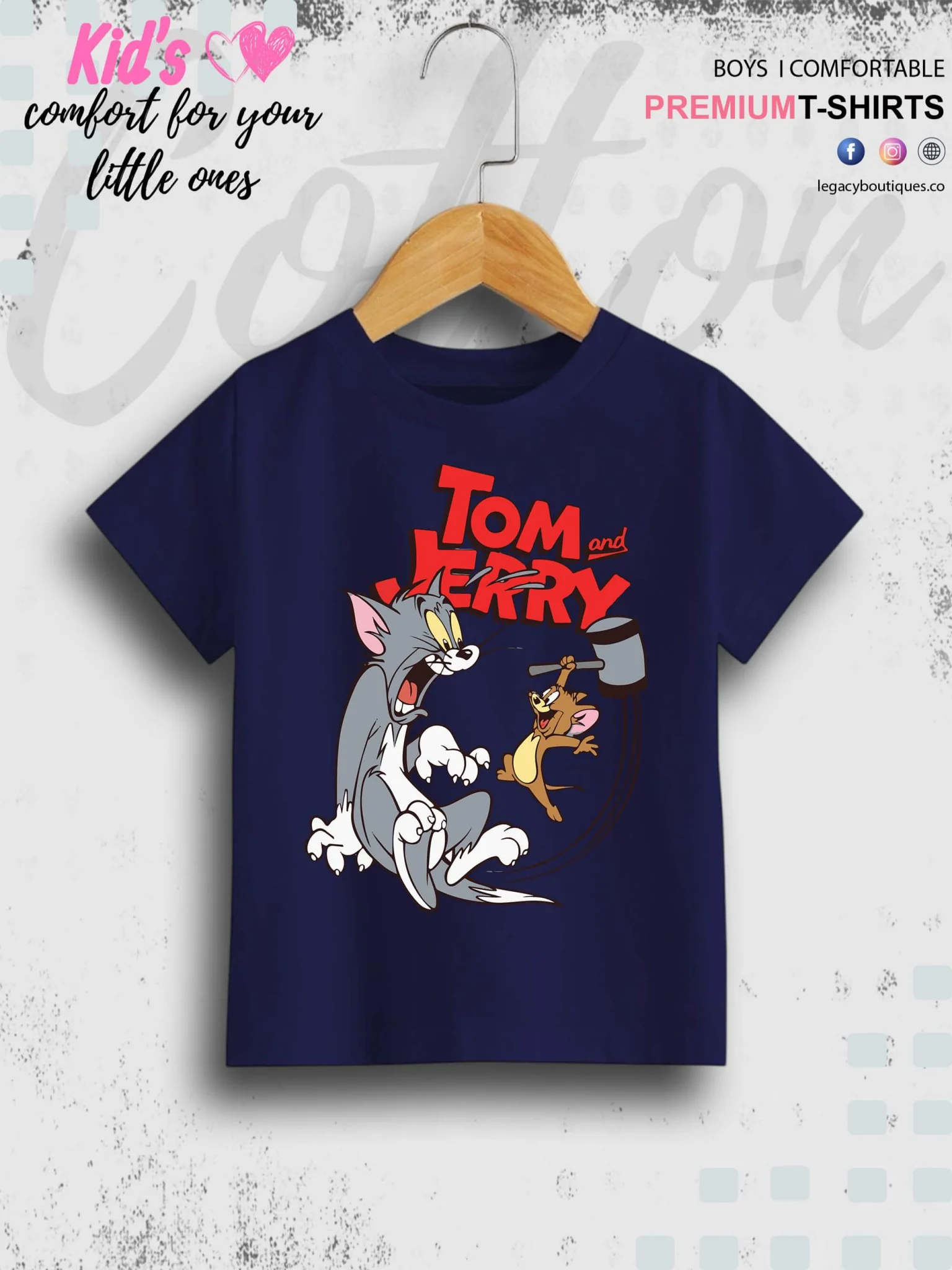 Kids Tom And Jerry Print 1 To 11 Year Boys Summer Time T-Shirt In Cheapest Price Only In Chittagong - Image 4