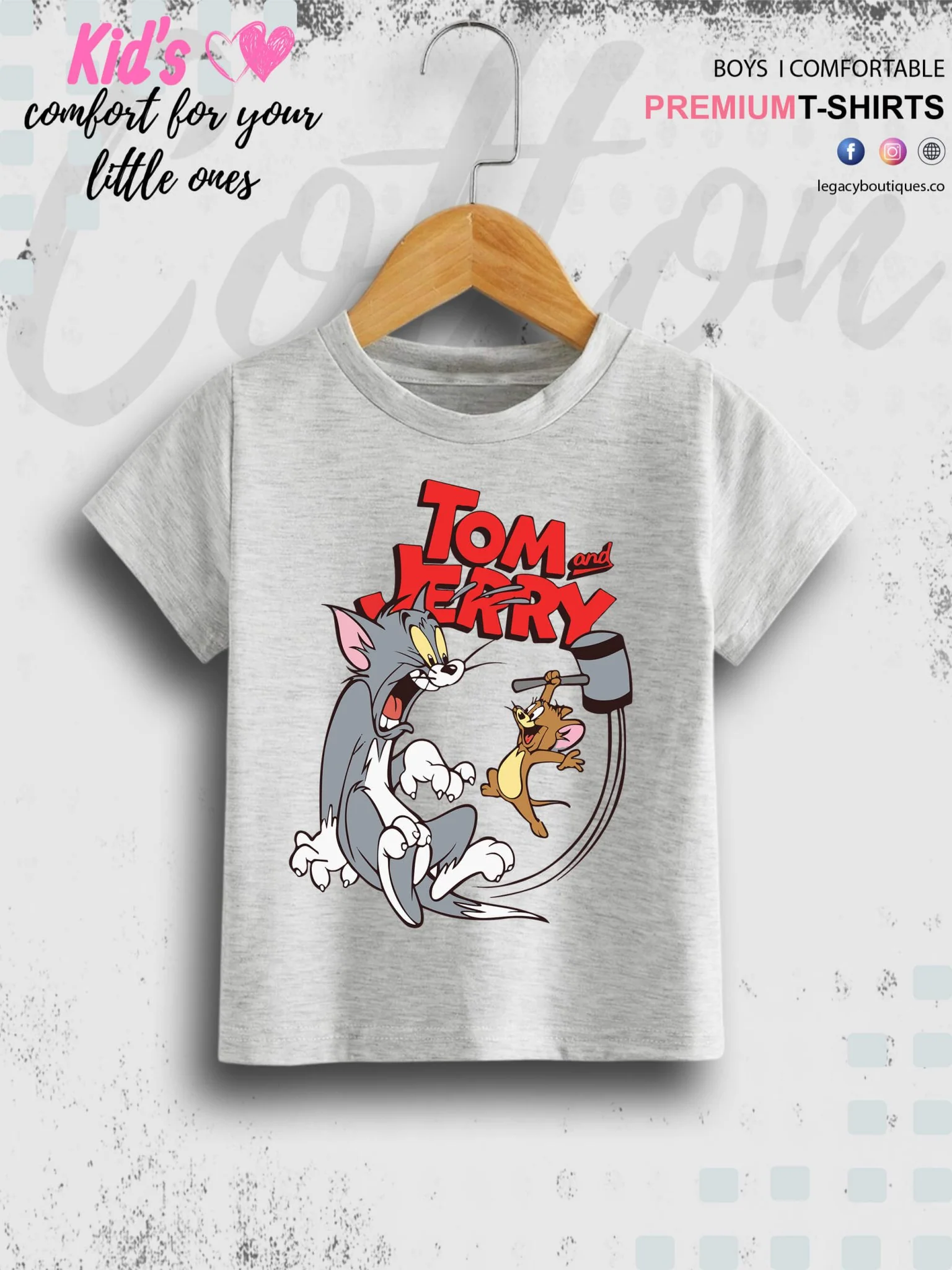 Kids Tom And Jerry Print 1 To 11 Year Boys Summer Time T-Shirt In Cheapest Price Only In Chittagong - Image 5