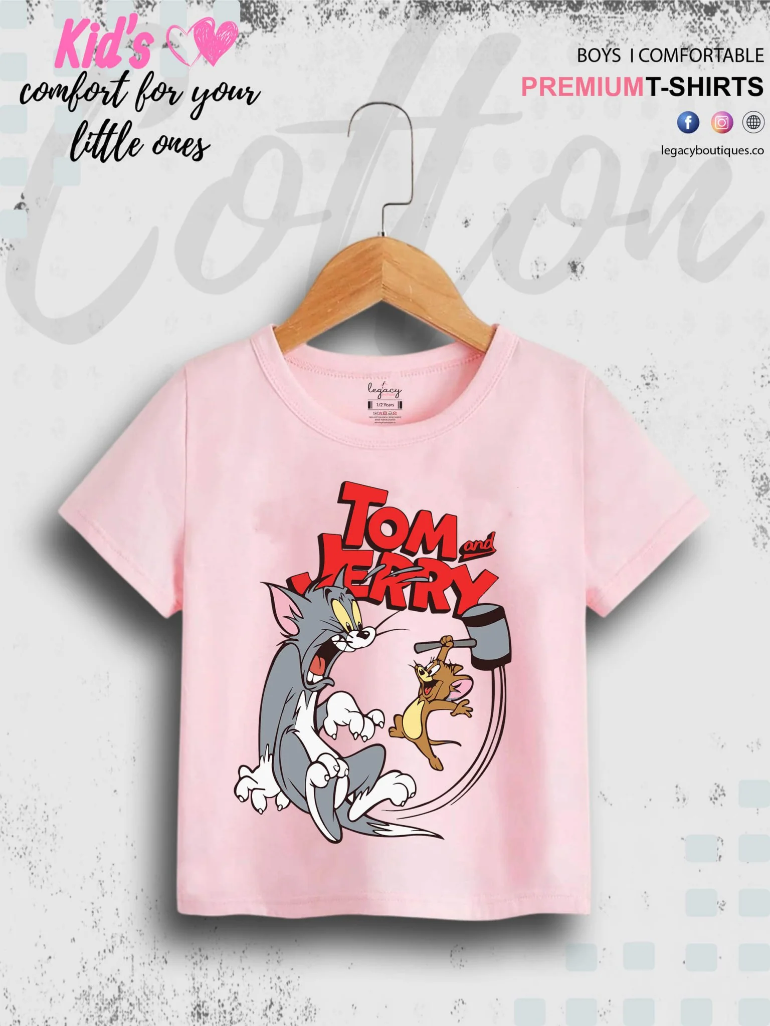 Kids Tom And Jerry Print 1 To 11 Year Boys Summer Time T-Shirt In Cheapest Price Only In Chittagong - Image 6