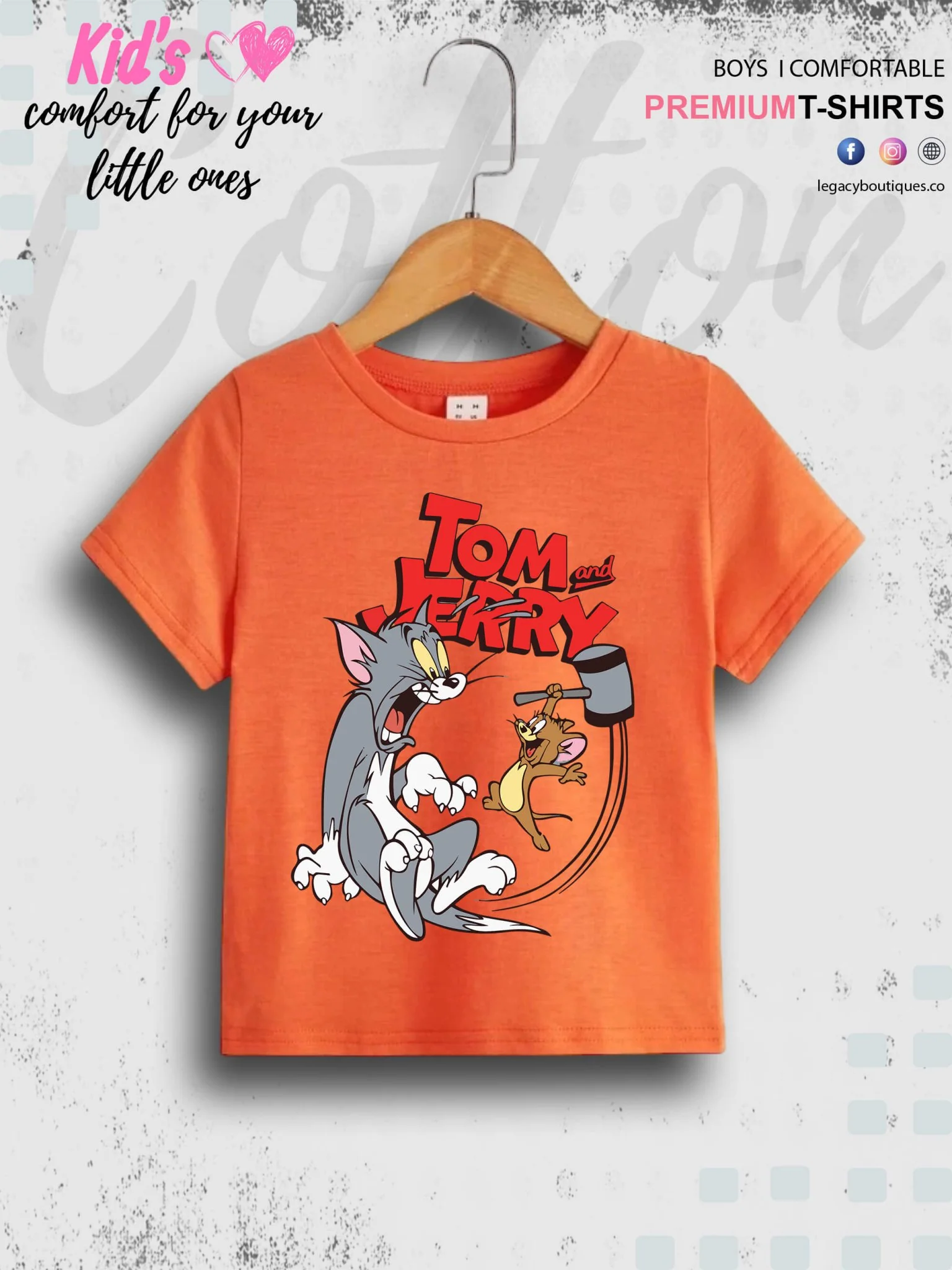 Kids Tom And Jerry Print 1 To 11 Year Boys Summer Time T-Shirt In Cheapest Price Only In Chittagong - Image 7