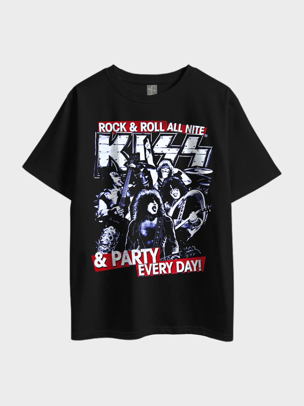 Kiss Rock and Roll All Nite and Party Every Day Oversized Heavy Metal Men's Cheapest Tee In Dhaka