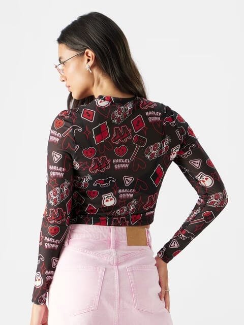 Ladies Mesh Top DC Comics Harley Quinn Printed - Image 2