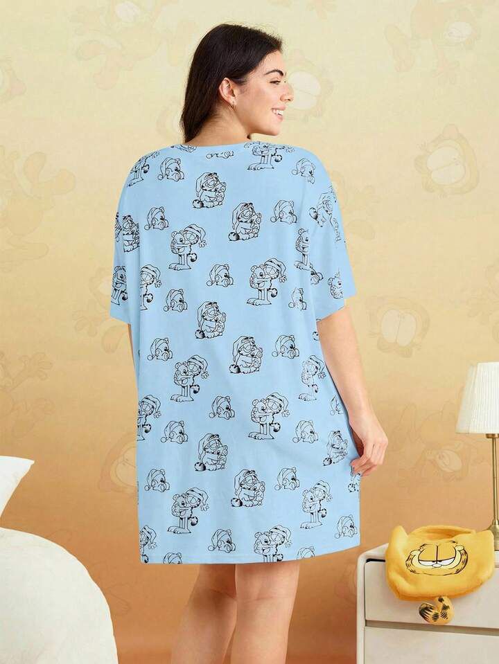 Ladies Oversized T-shirt Garfield Hug Me Printed - Image 2