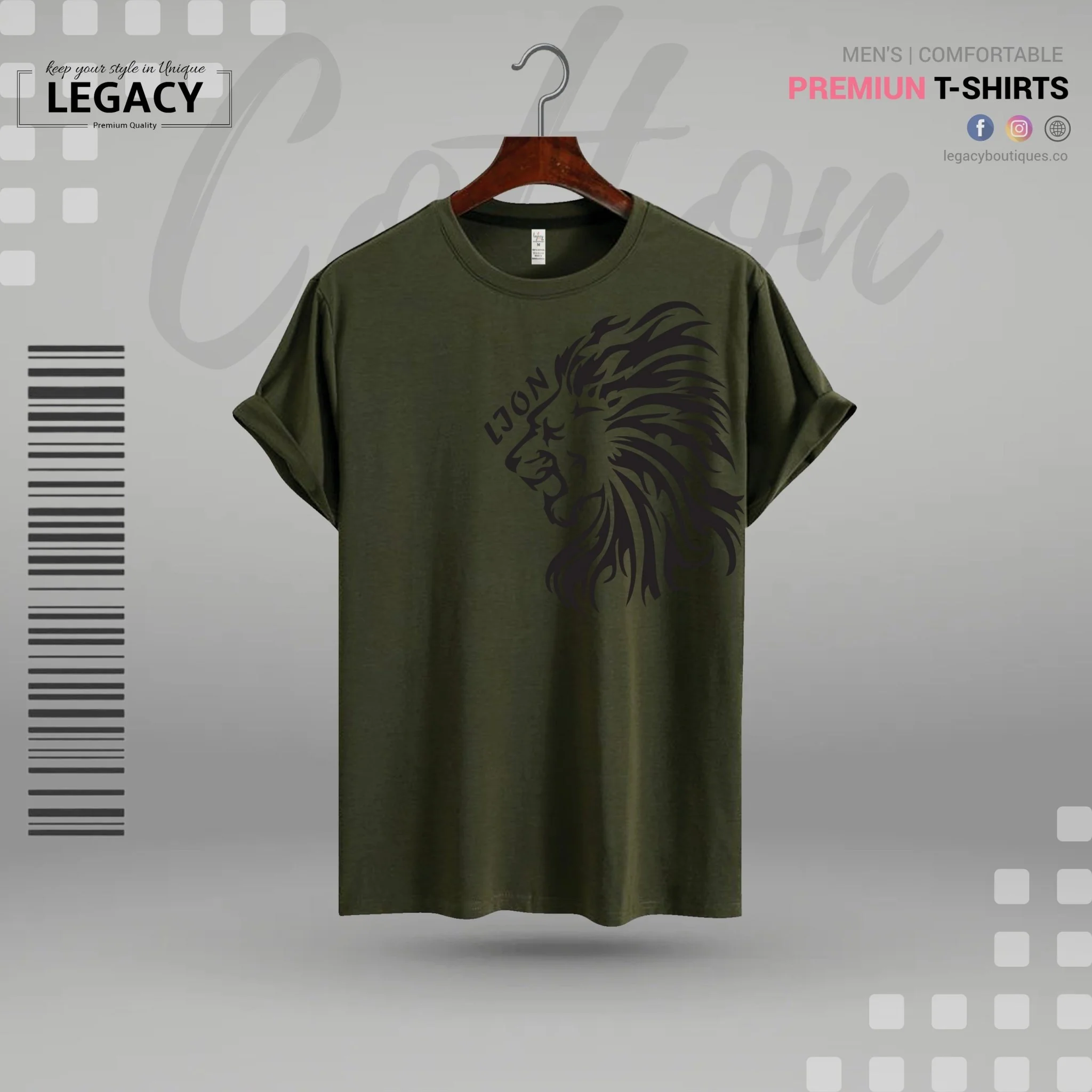 Legacy Men's Powerful lion Printed T-Shirt - Image 3