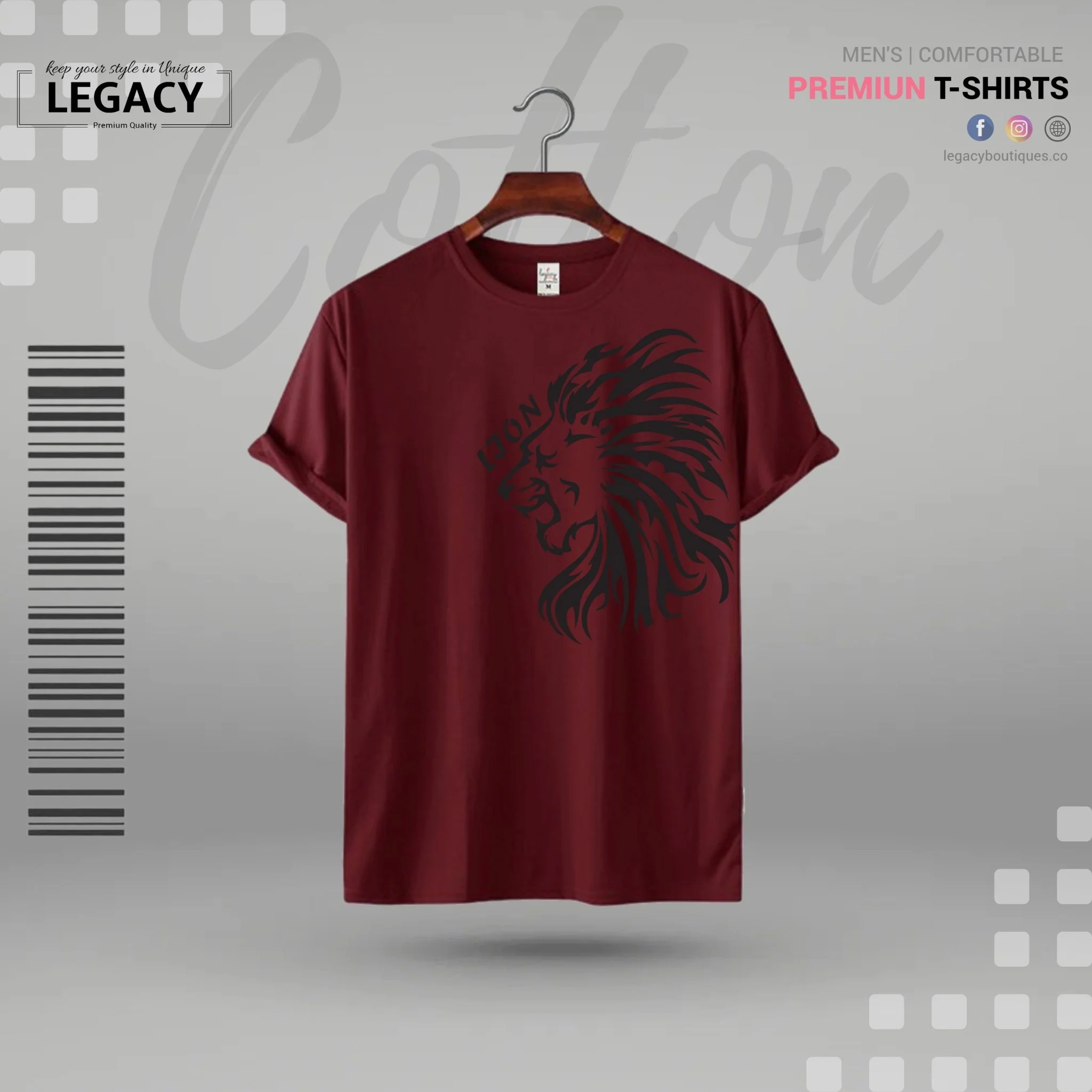 Legacy Men's Powerful lion Printed T-Shirt - Image 4