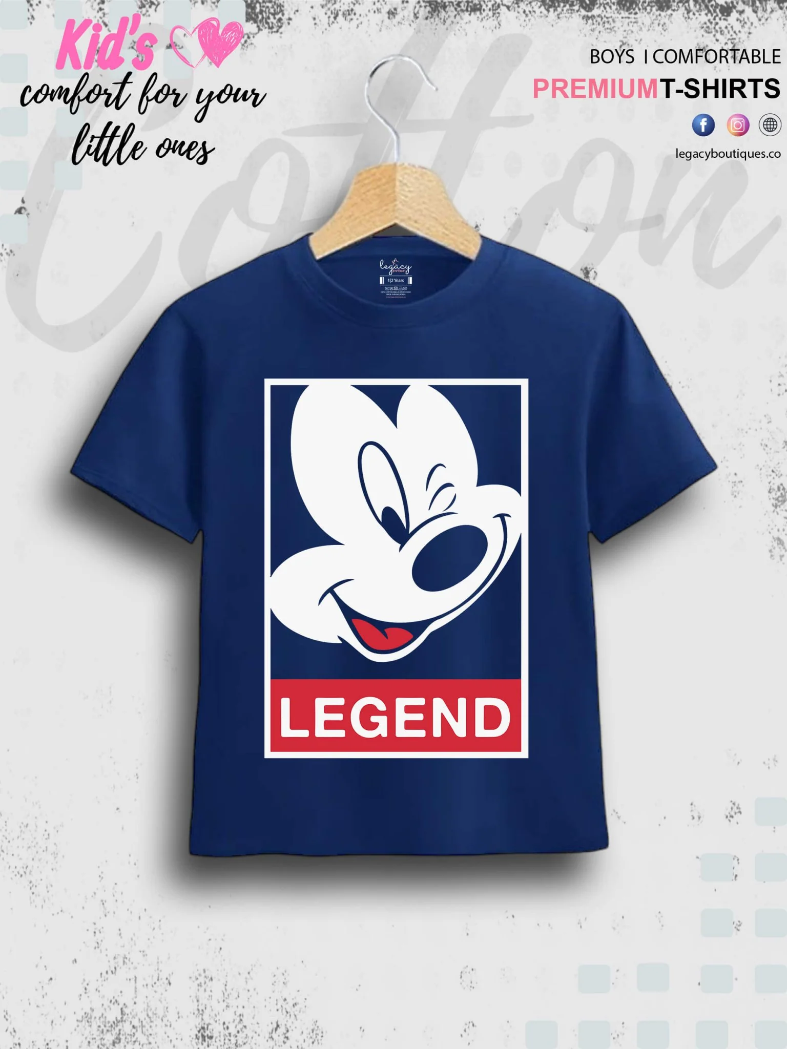 Legend Mickey Mouse Face Printed Kids Boys High Quality T-Shirt In Lowest Price Only In BD - Image 2