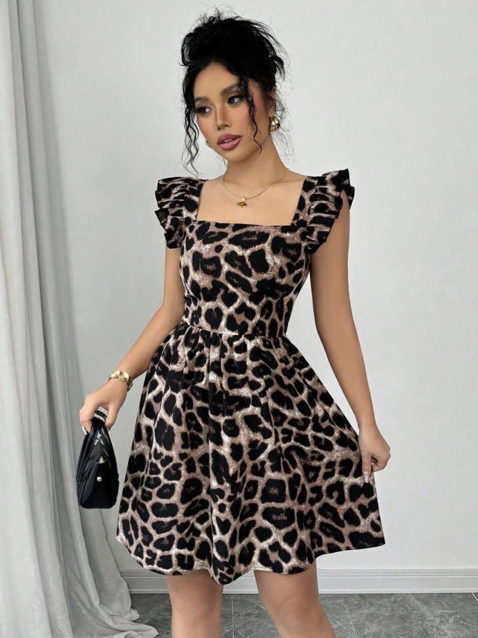 Leopard Printed Party Dress