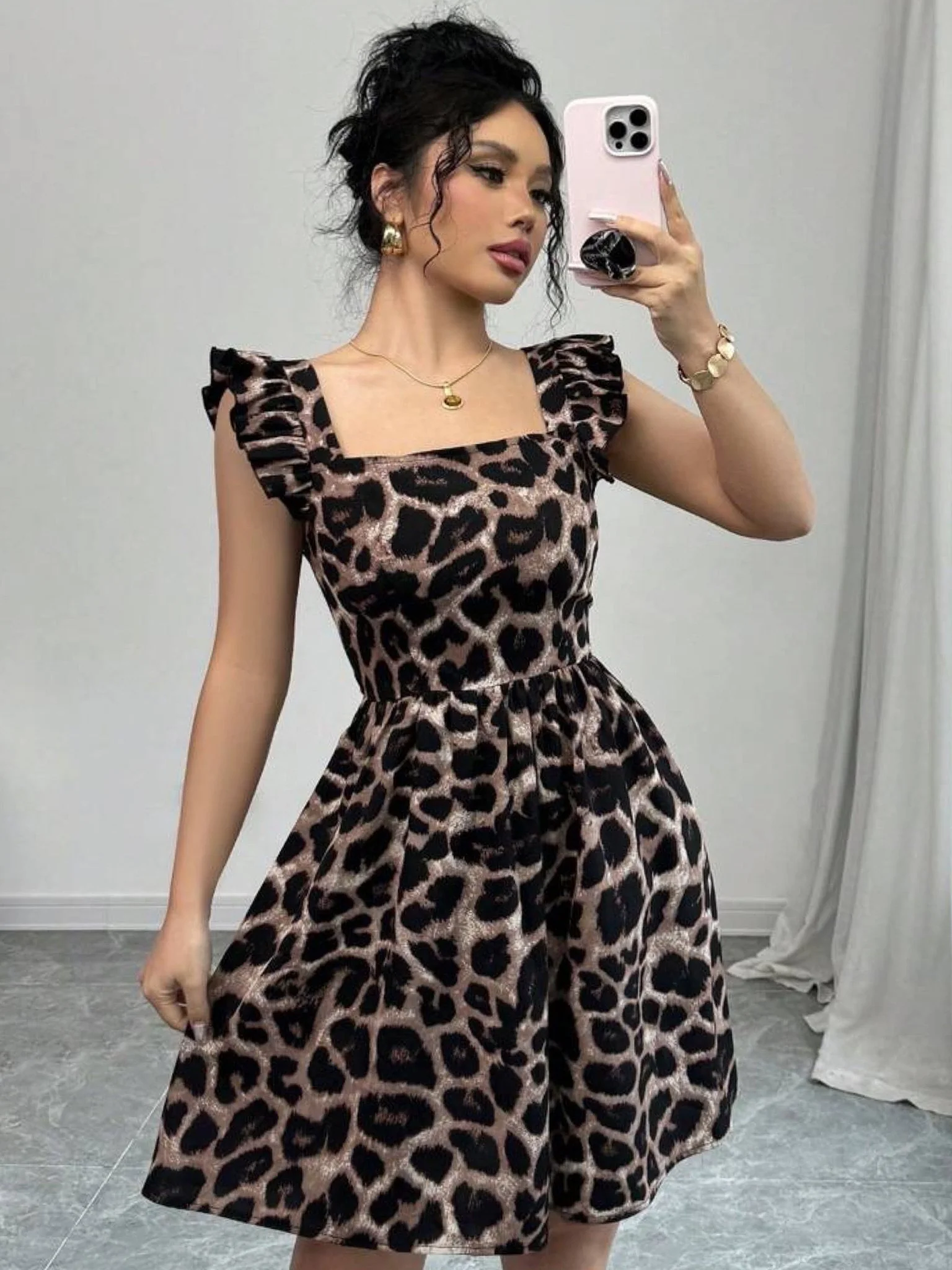 Leopard Printed Party Dress - Image 2
