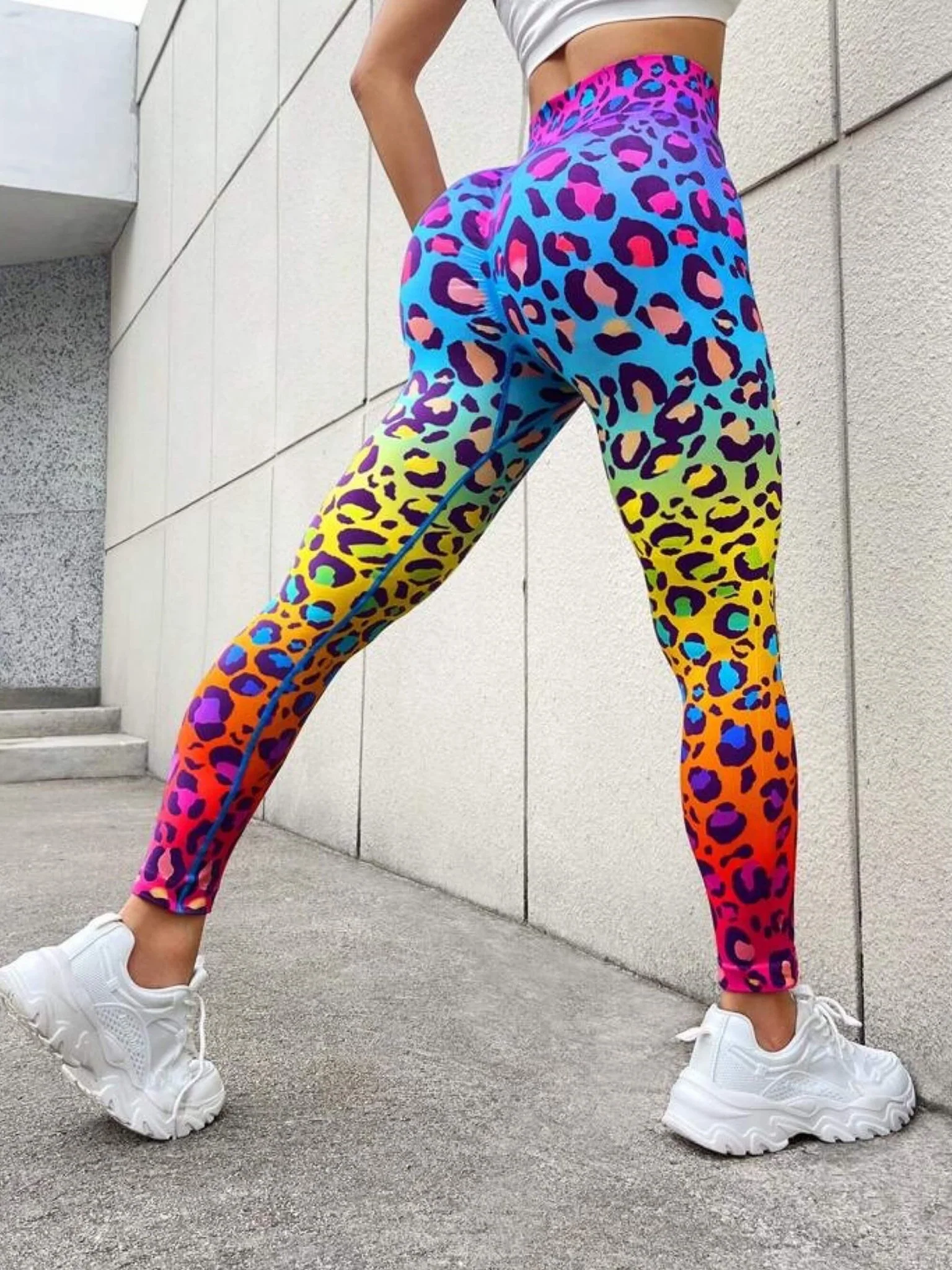 Leopard Printed Sports Leggings - Image 3