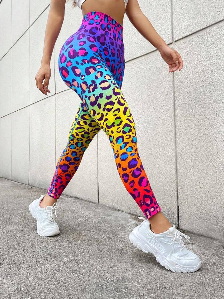 Leopard Printed Sports Leggings - Image 4