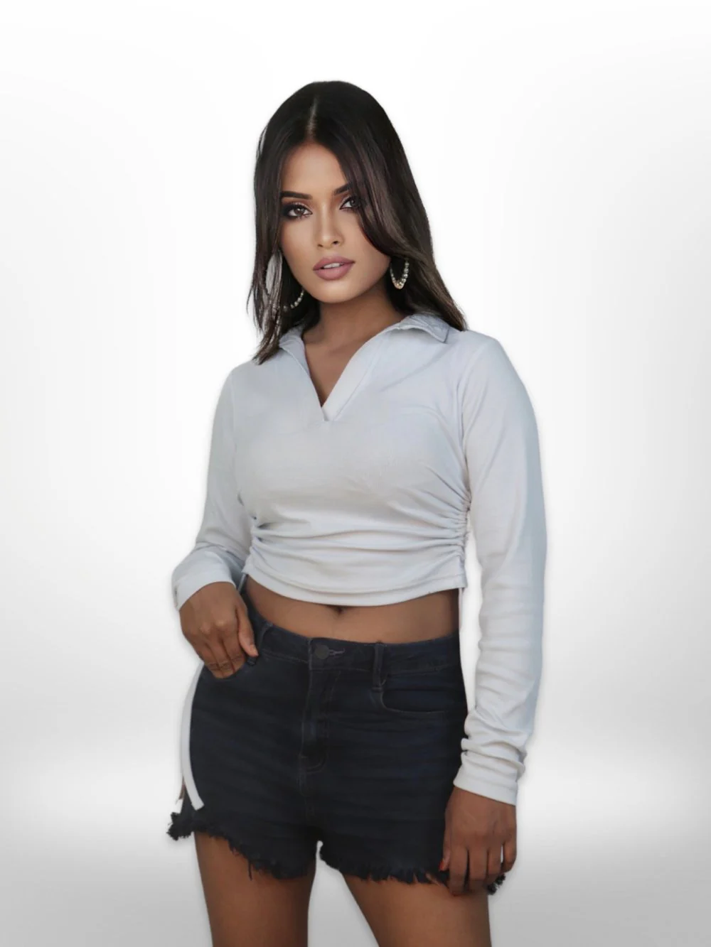 Long Sleeve Polo Shirt - Image 3