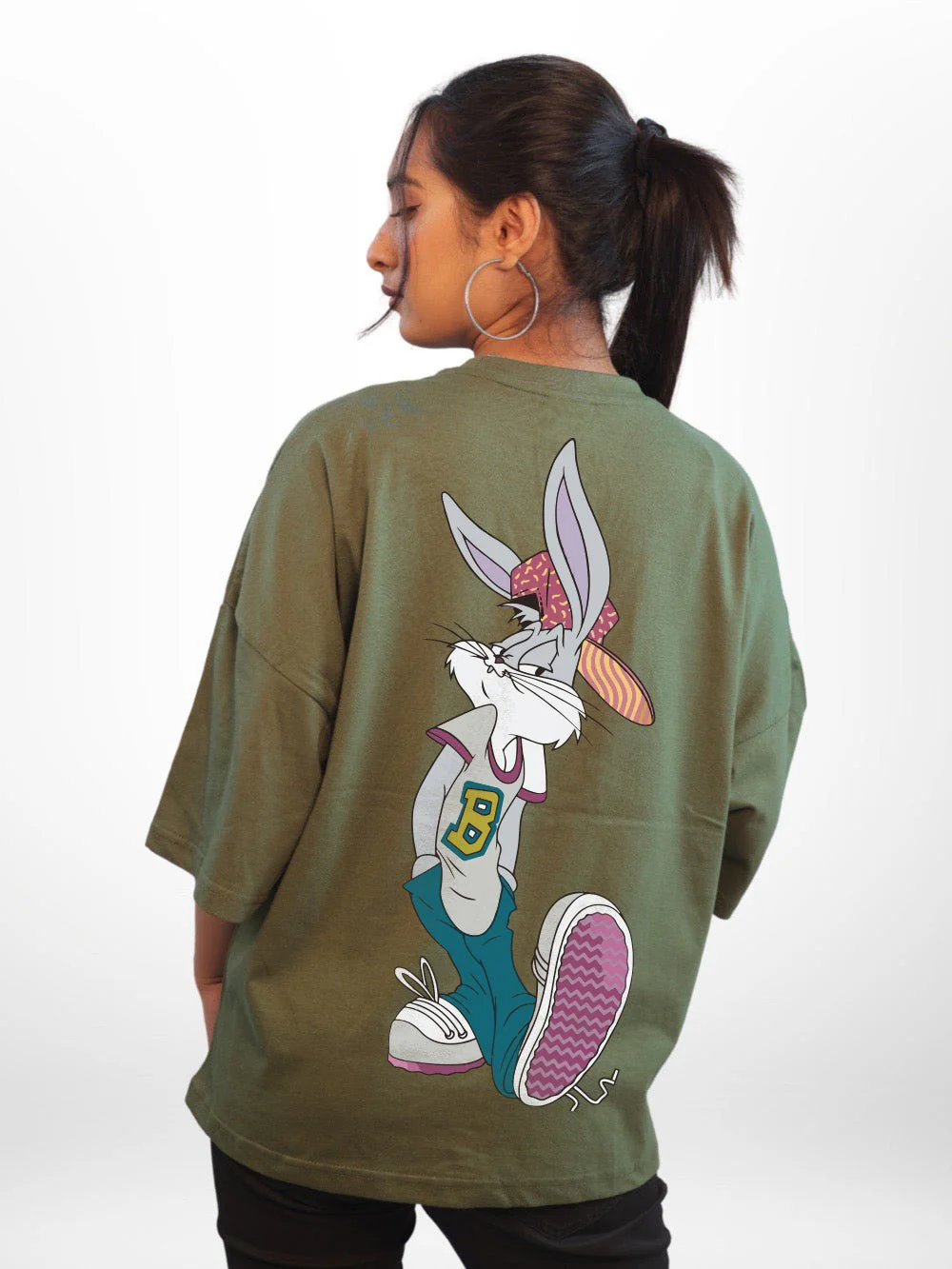 Looney Tunes: Bunny Stay Cool Graphic Printed Womens Drop Shoulder T-shirt Legacy Boutiques Dhaka - Image 2
