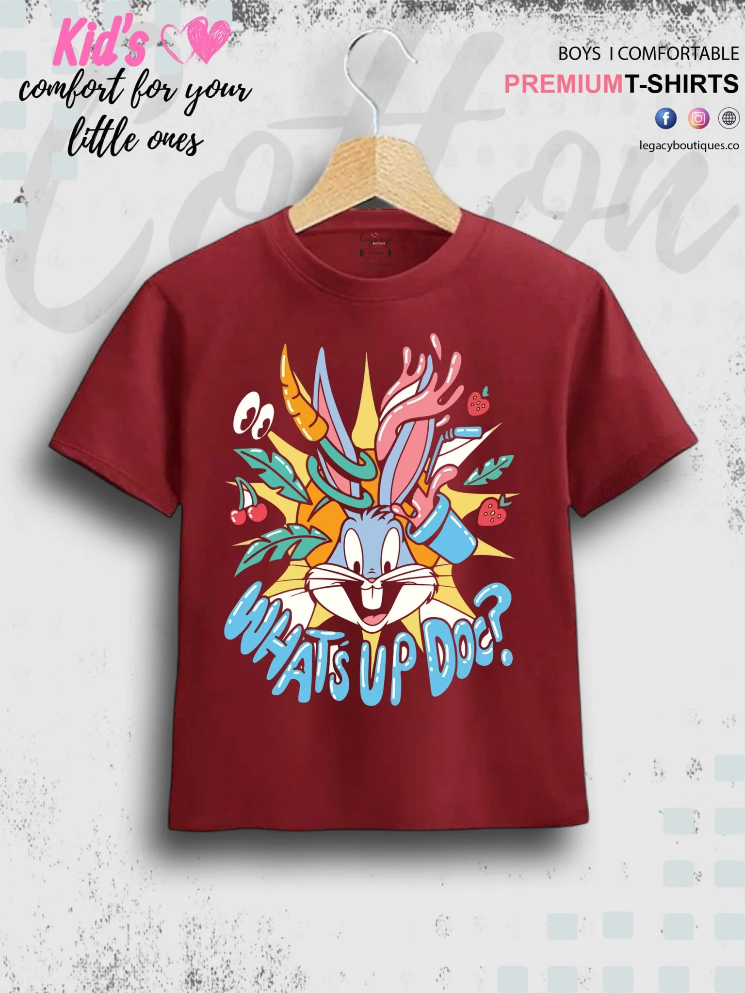 Looney Tunes Cartoon Bunny Whats Up Doc Printed Boys High Quality T-Shirt Only In Dhaka - Image 4