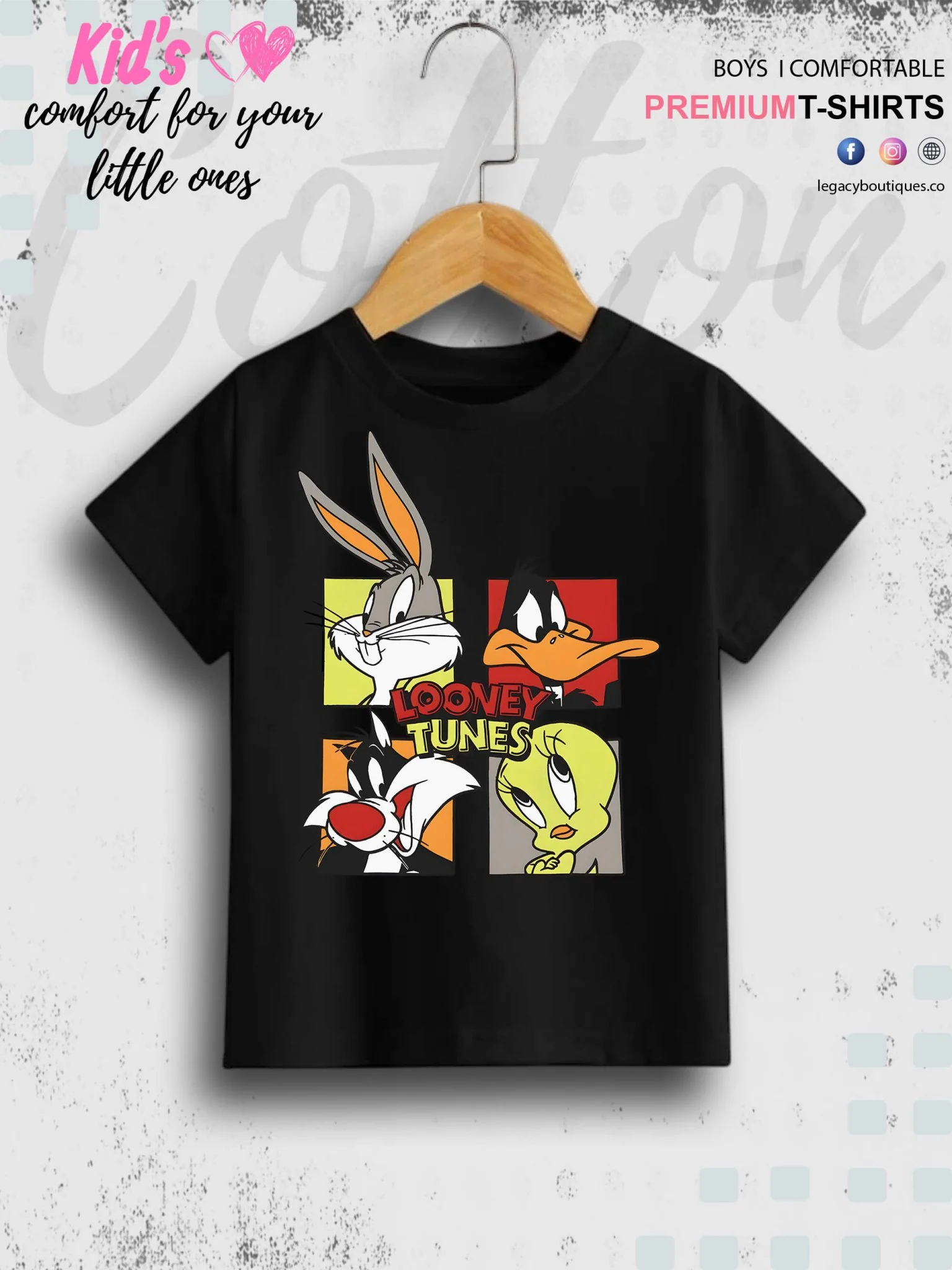 Looney Tunes Cartoon Printed 1 To 11 Year Girls Summer Time T-Shirt In Lowest Price Only In BD