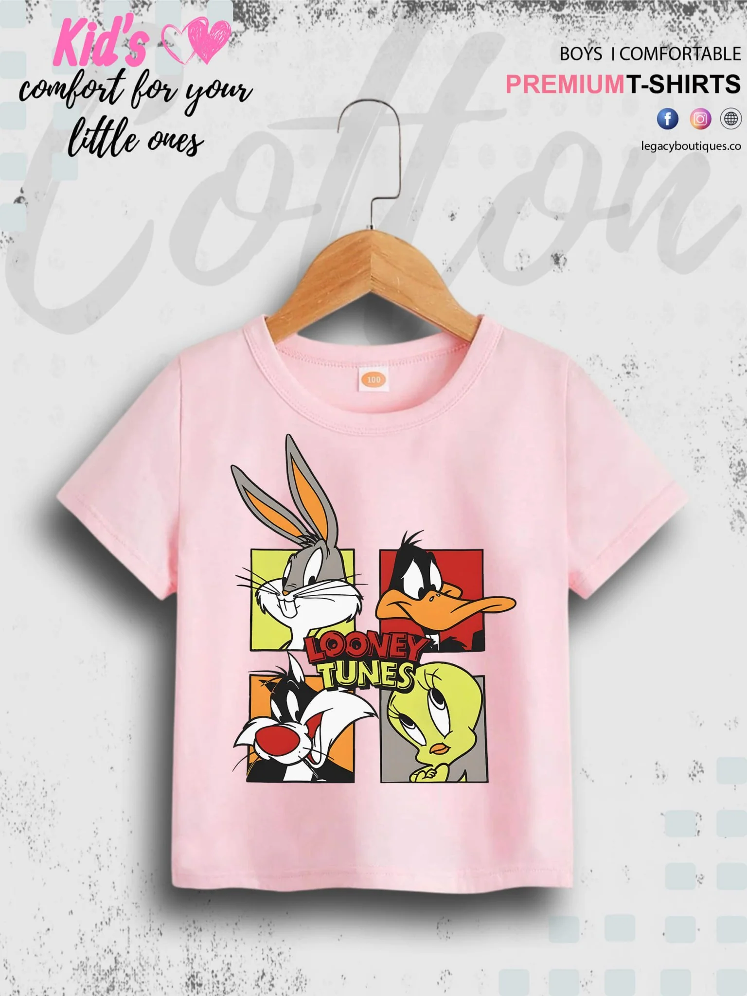 Looney Tunes Cartoon Printed 1 To 11 Year Girls Summer Time T-Shirt In Lowest Price Only In BD - Image 4
