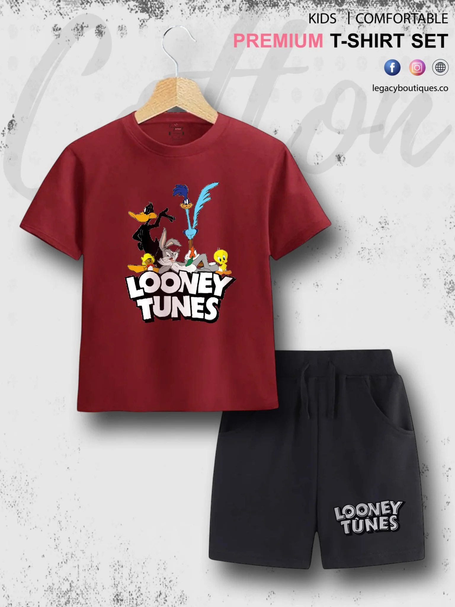 Looney Tunes Kids Casual 6 Month To 6 Year Summer Time Babies T-shirt Set