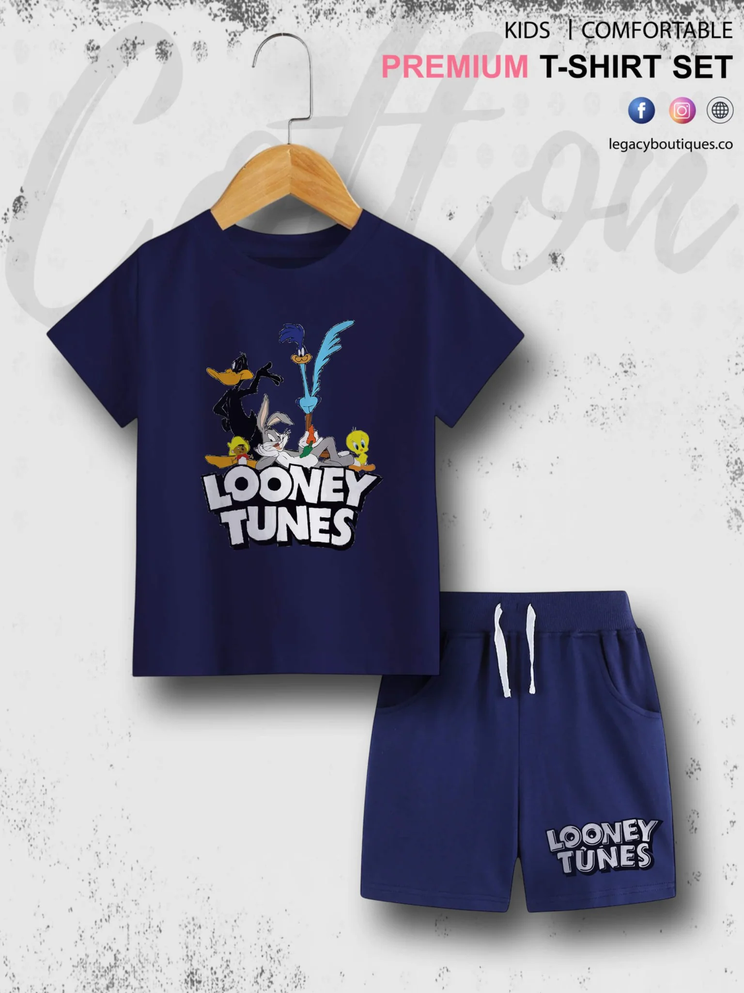 Looney Tunes Kids Casual 6 Month To 6 Year Summer Time Babies T-shirt Set - Image 2