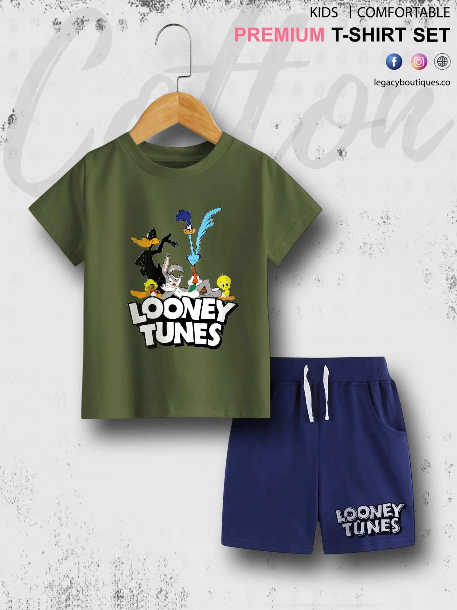 Looney Tunes Kids Casual 6 Month To 6 Year Summer Time Babies T-shirt Set - Image 3