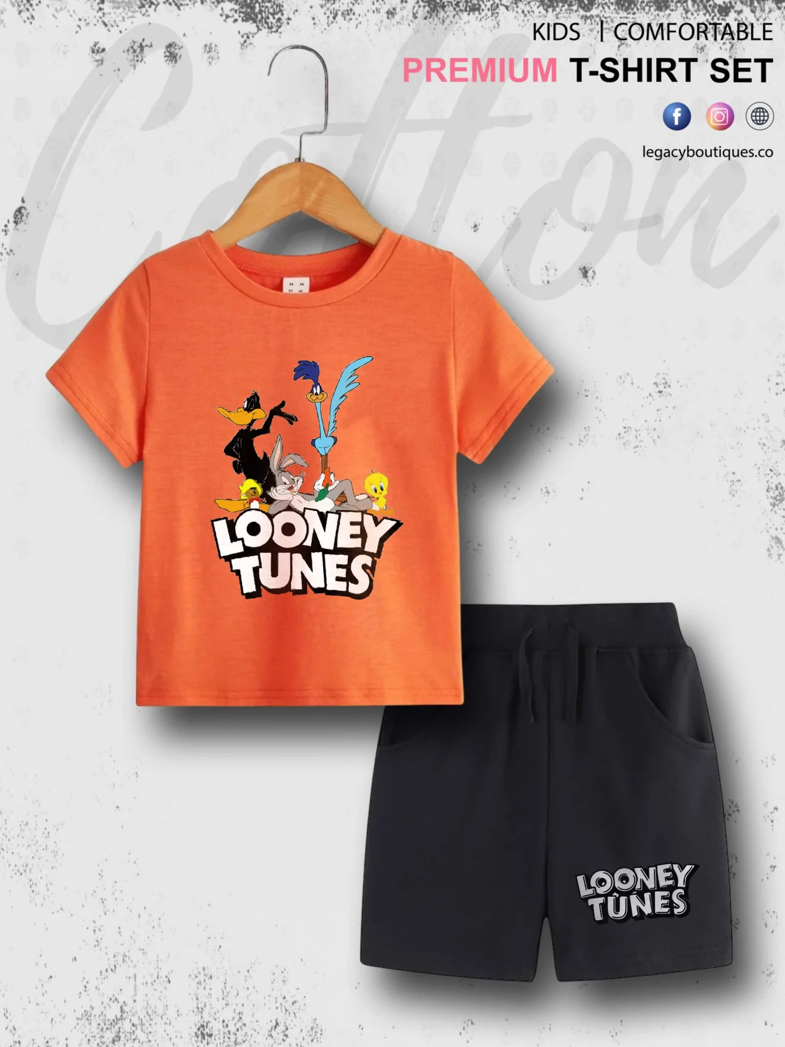 Looney Tunes Kids Casual 6 Month To 6 Year Summer Time Babies T-shirt Set - Image 4