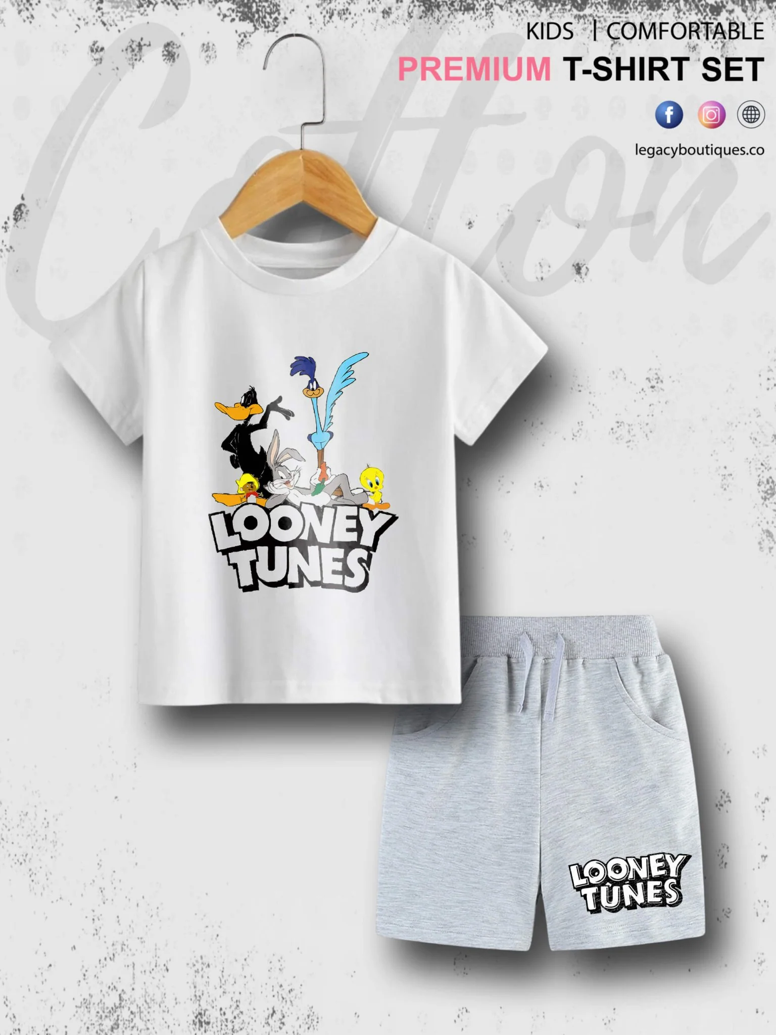 Looney Tunes Kids Casual 6 Month To 6 Year Summer Time Babies T-shirt Set - Image 5