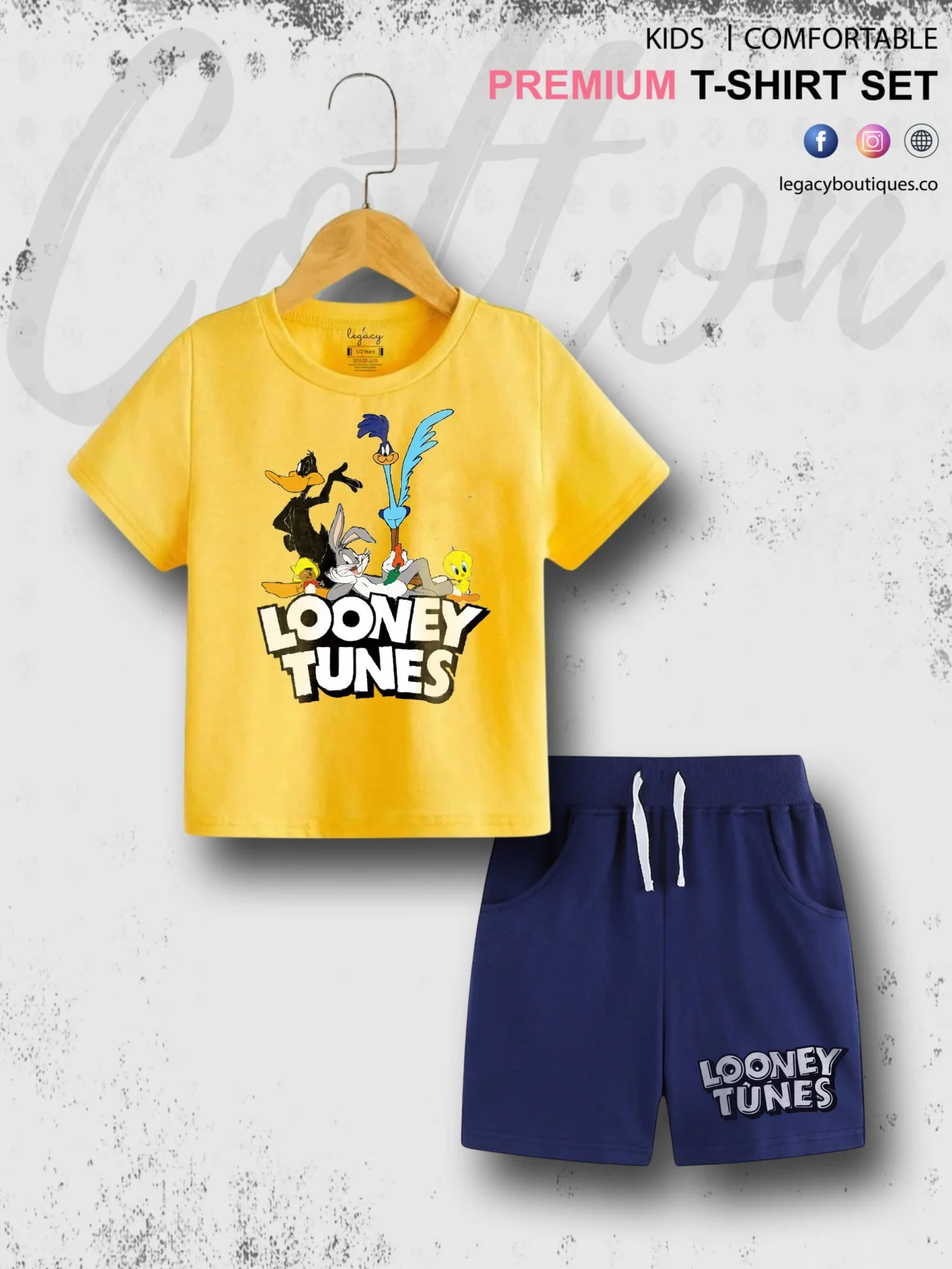 Looney Tunes Kids Casual 6 Month To 6 Year Summer Time Babies T-shirt Set - Image 6