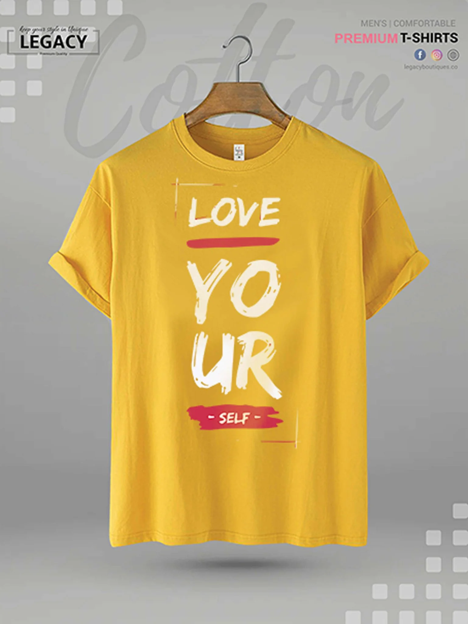 Love Your Self Printed Men's Premium Quality In Cheapest Price T-Shirt - Image 2