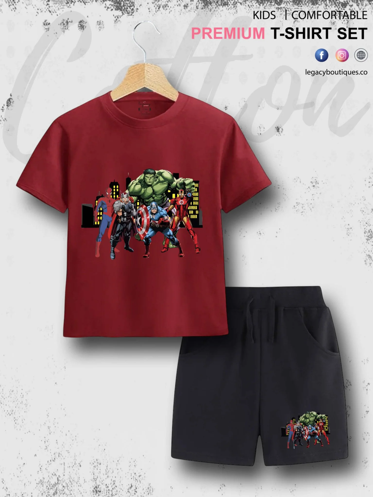 Marvel Avengers Kids Casual 6 Month To 6 Year Summer Time Babies T-shirt Set - Image 4