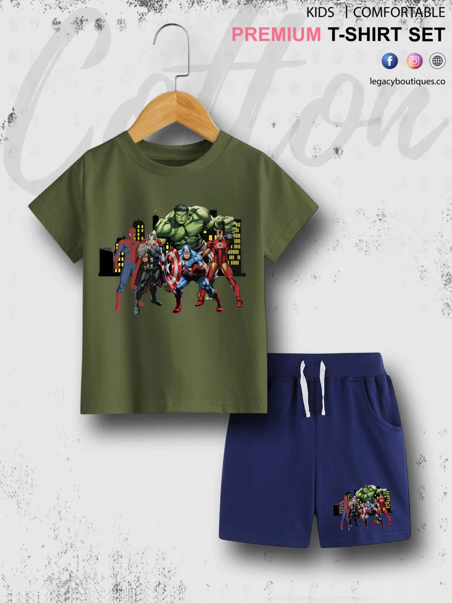 Marvel Avengers Kids Casual 6 Month To 6 Year Summer Time Babies T-shirt Set - Image 5