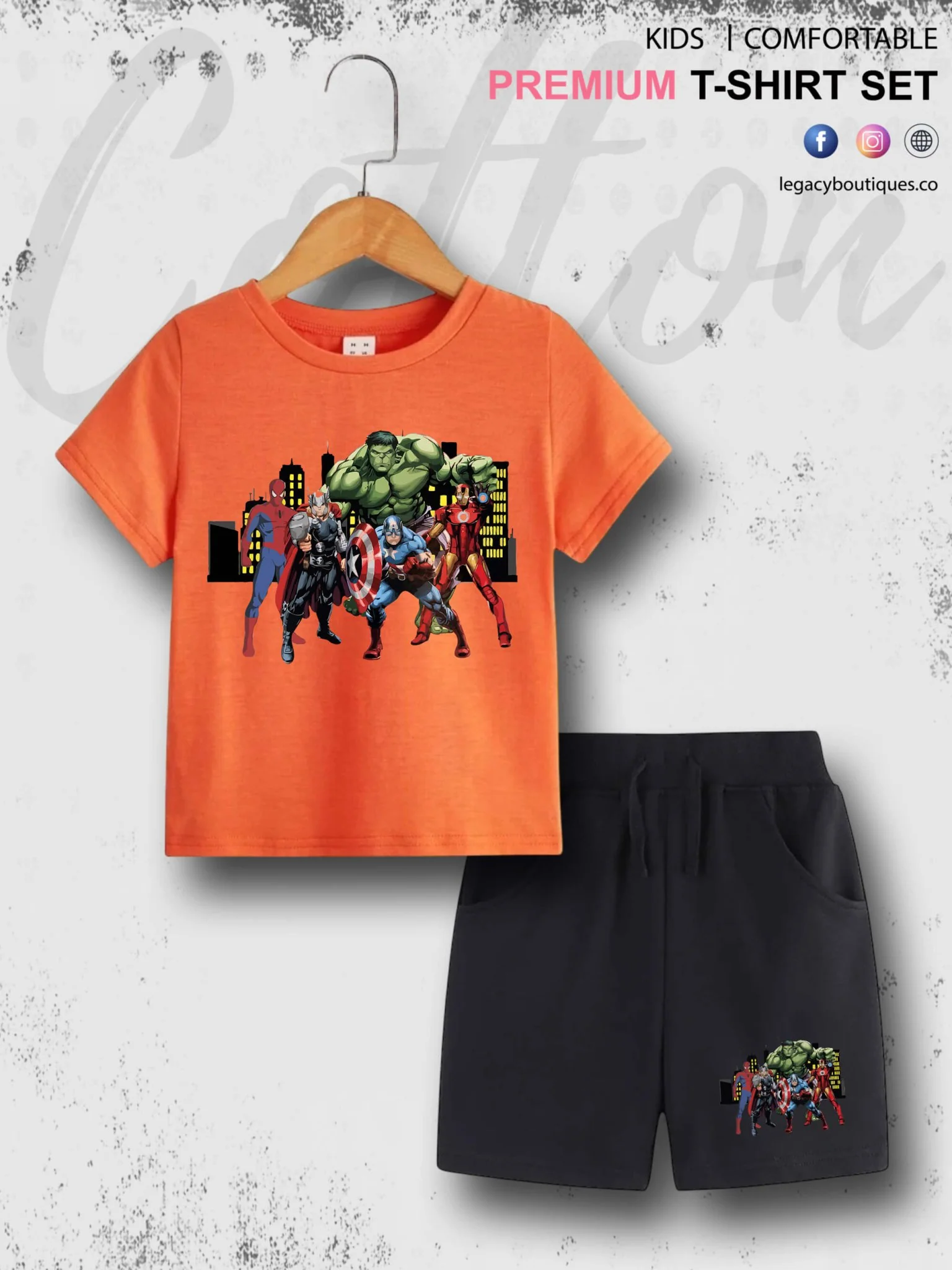 Marvel Avengers Kids Casual 6 Month To 6 Year Summer Time Babies T-shirt Set - Image 6