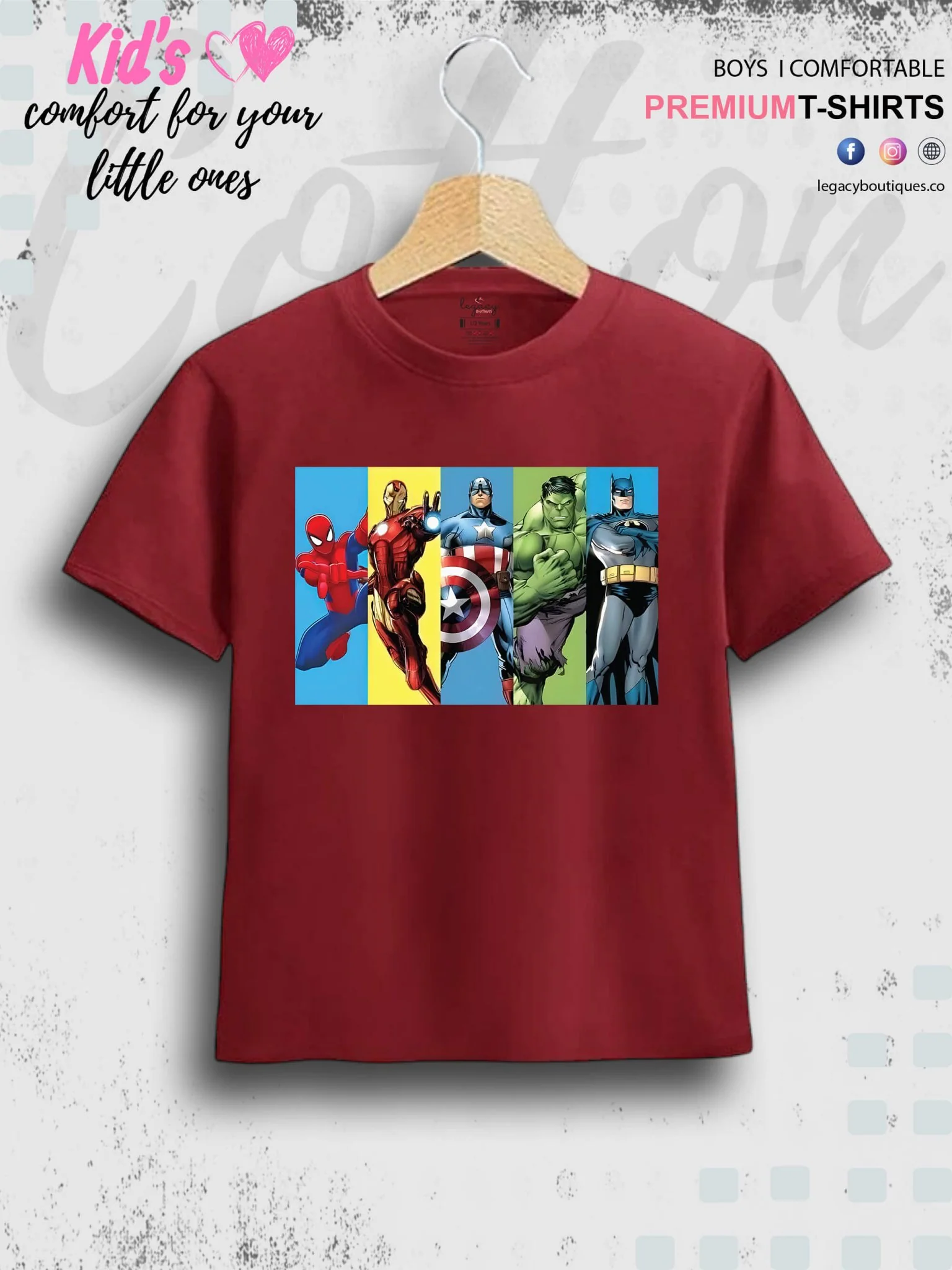 Marvel Comic All Super Hero Characters Print 1 To 11 Year Kids Boys Summer Time T-Shirt In Lowest Price Only In Dhaka - Image 6