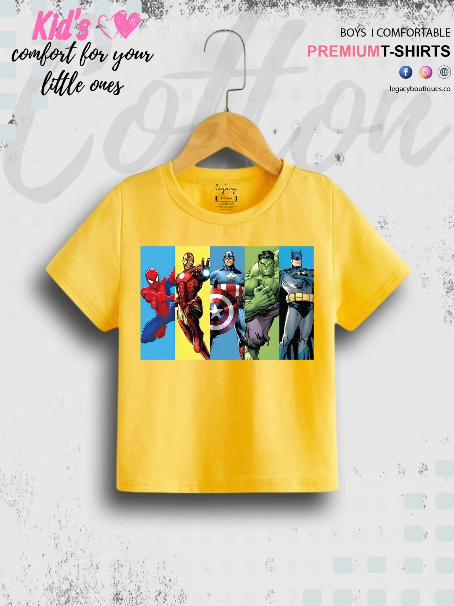 Marvel Comic All Super Hero Characters Print 1 To 11 Year Kids Boys Summer Time T-Shirt In Lowest Price Only In Dhaka - Image 9