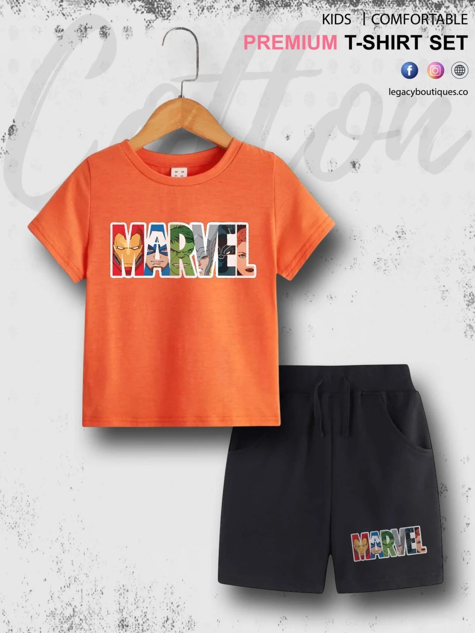 MARVEL Kids Casual 6 Month To 6 Year Summer Time Babies T-shirt Set - Image 6