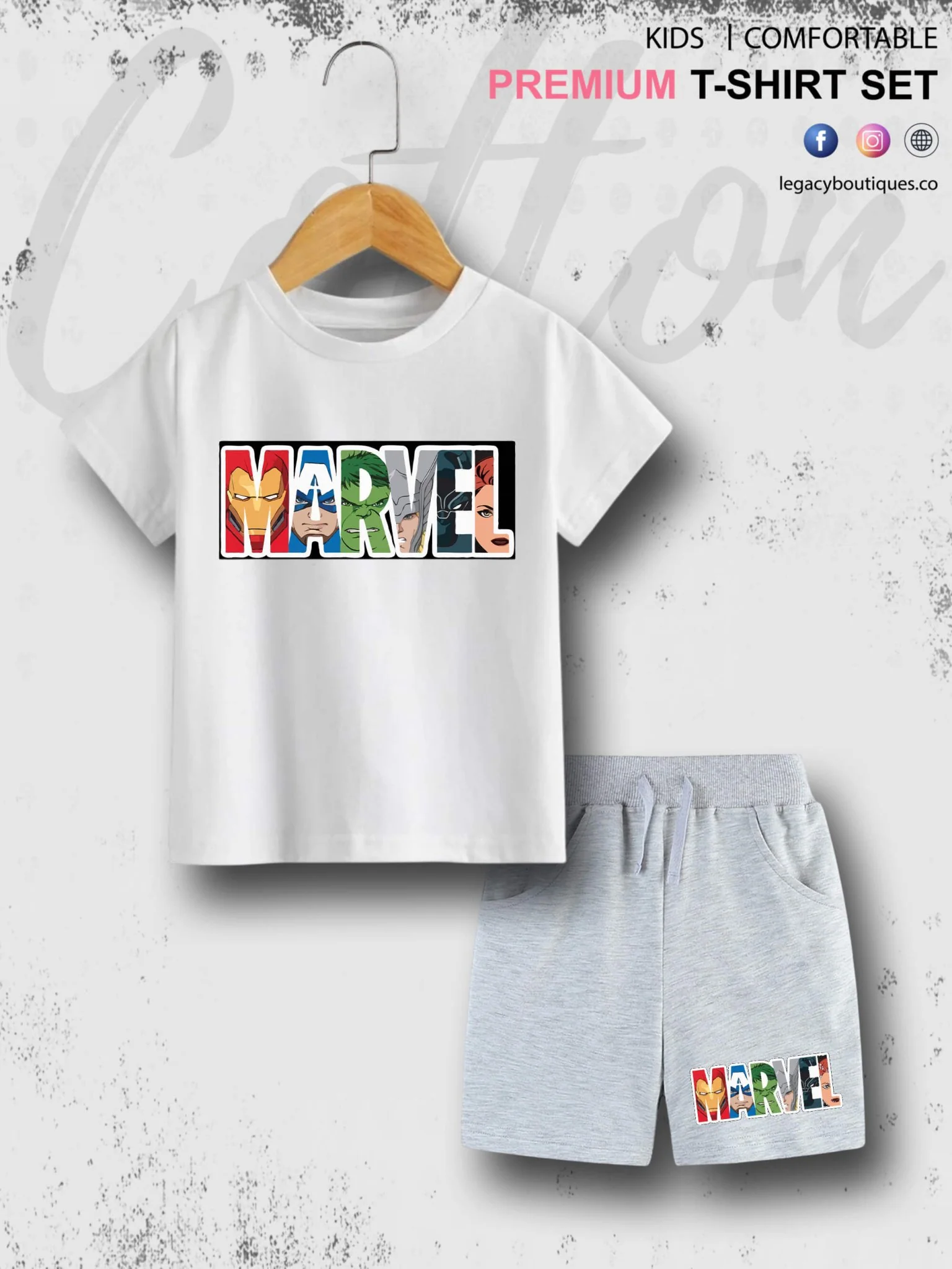 MARVEL Kids Casual 6 Month To 6 Year Summer Time Babies T-shirt Set - Image 7