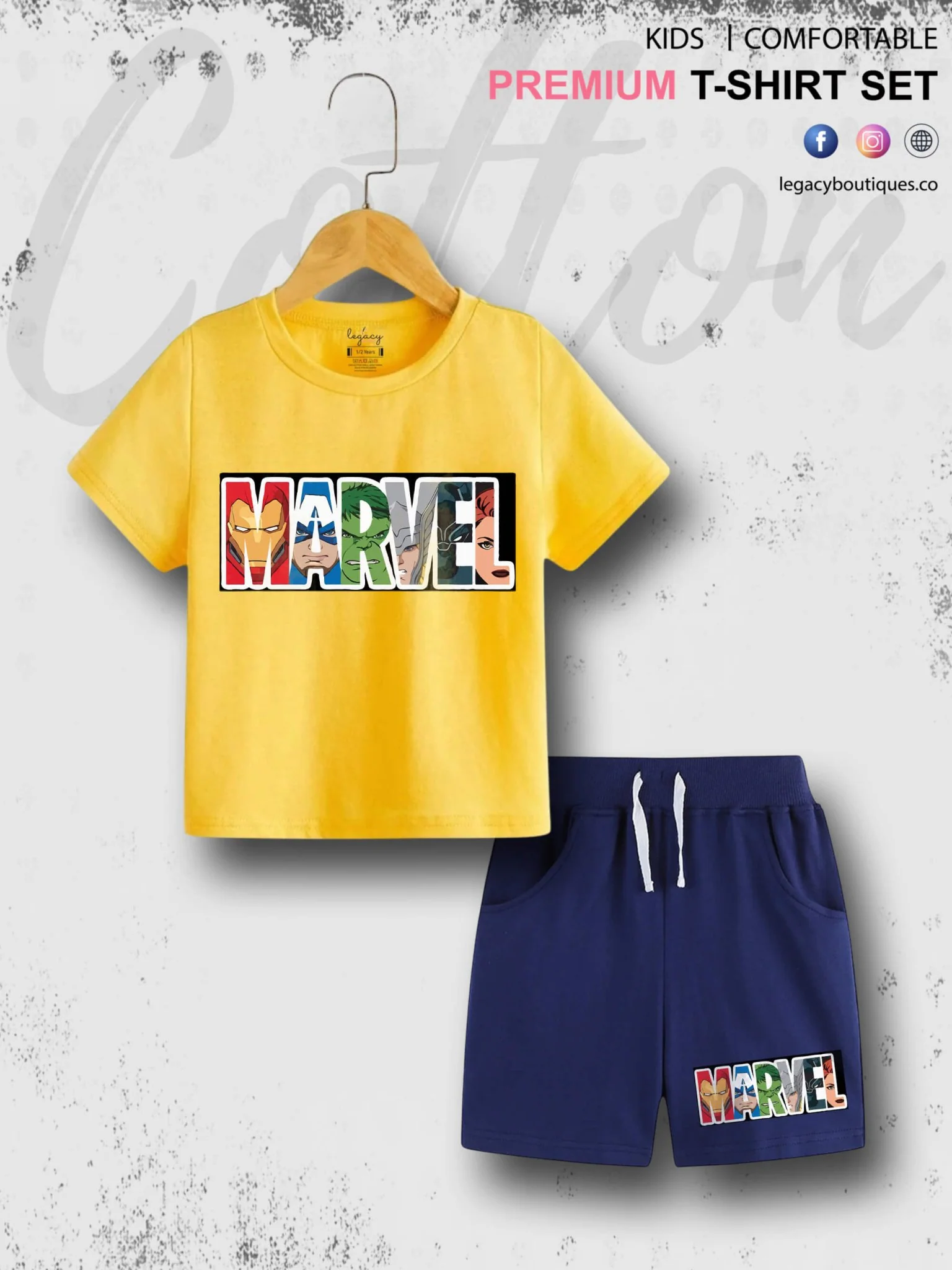 MARVEL Kids Casual 6 Month To 6 Year Summer Time Babies T-shirt Set - Image 8