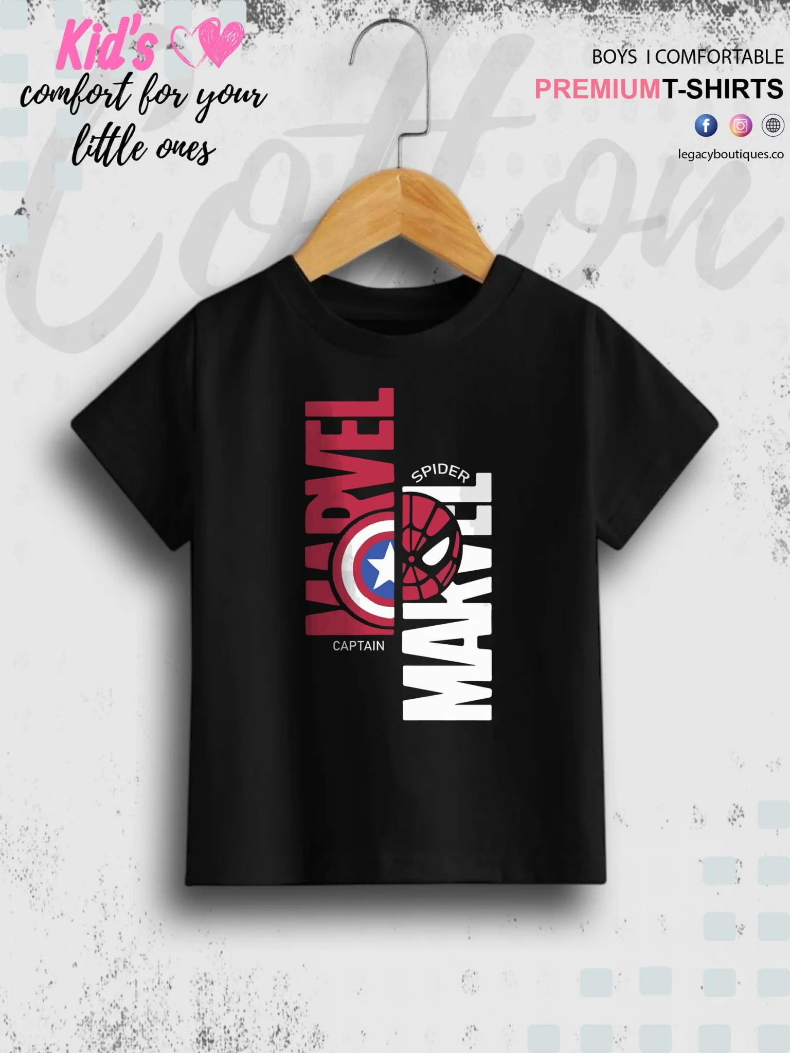 Marvel Spiderman & Captain America 1 To 11 Year Kids Boys Summer Time Casual T-Shirt In Cheapest Price Only In BD