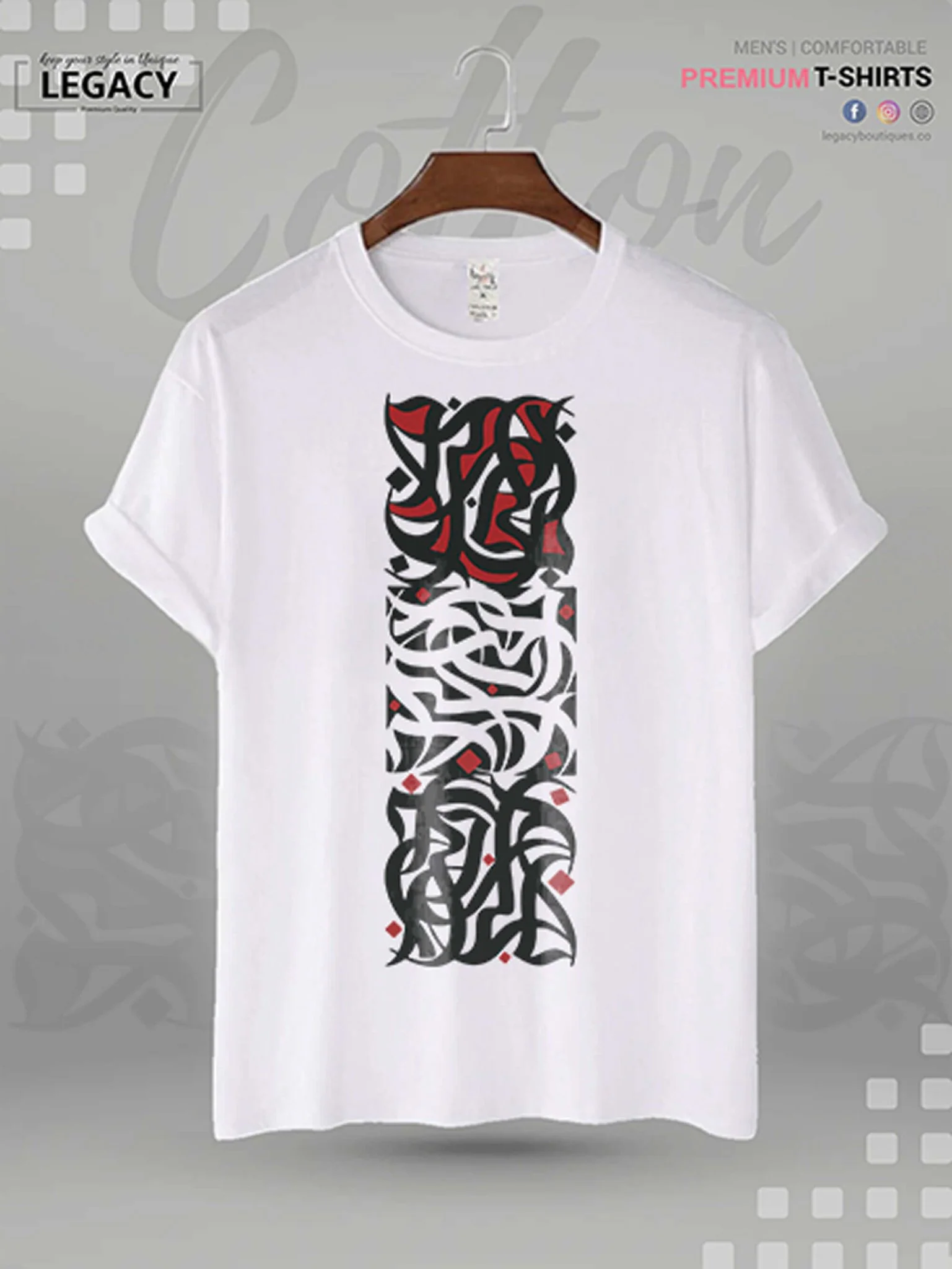 Men's High Quality Islamic T-shirt Lahzat Arabic Calligraphy Print