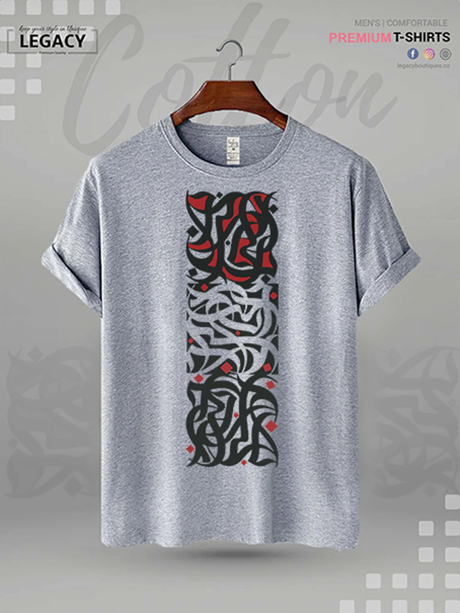 Men's High Quality Islamic T-shirt Lahzat Arabic Calligraphy Print - Image 2