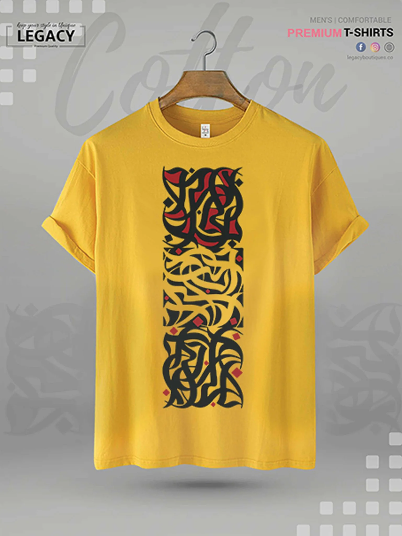 Men's High Quality Islamic T-shirt Lahzat Arabic Calligraphy Print - Image 4
